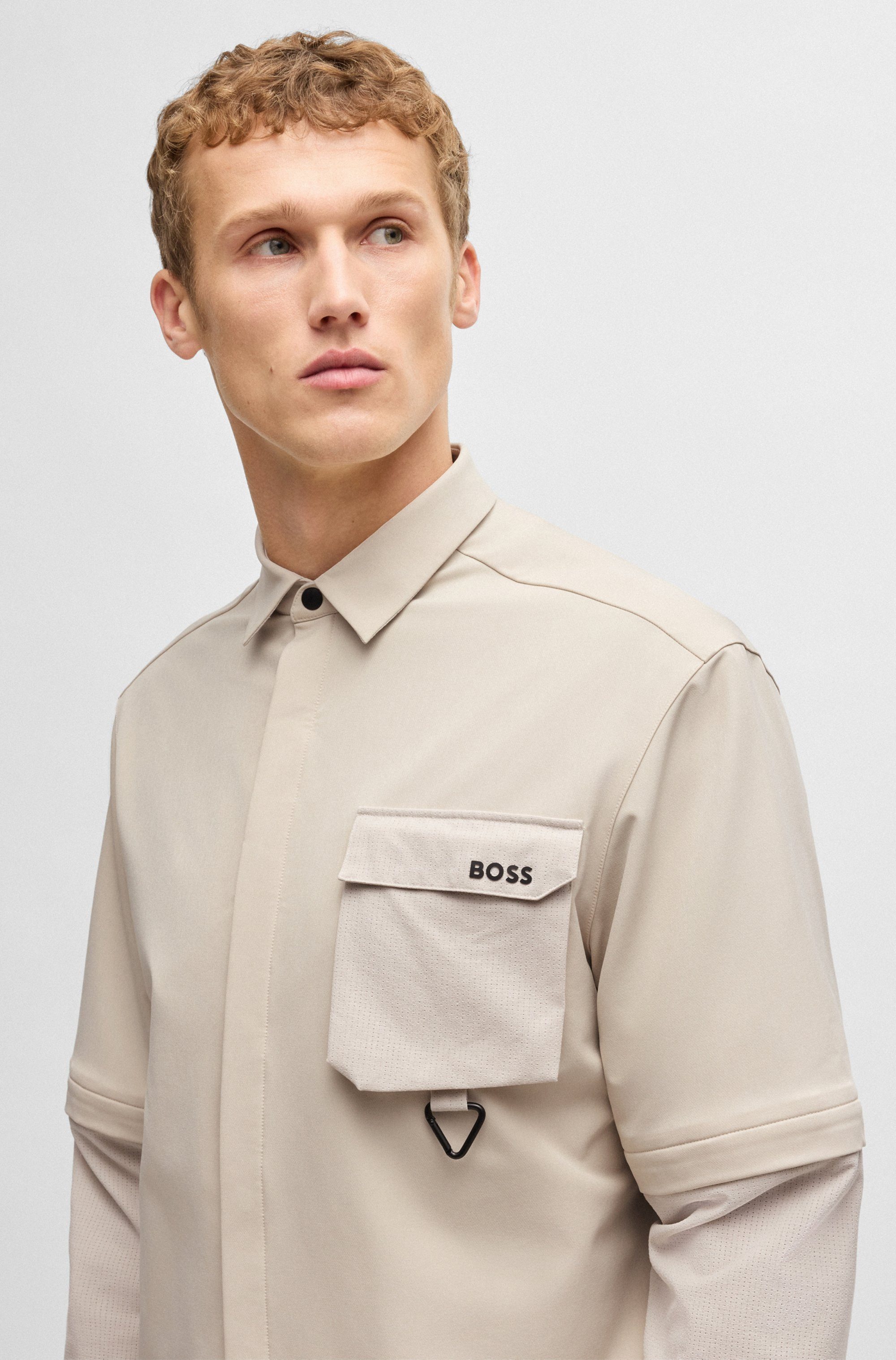BOSS GREEN Functioneel shirt B_Rib_Glamping_L