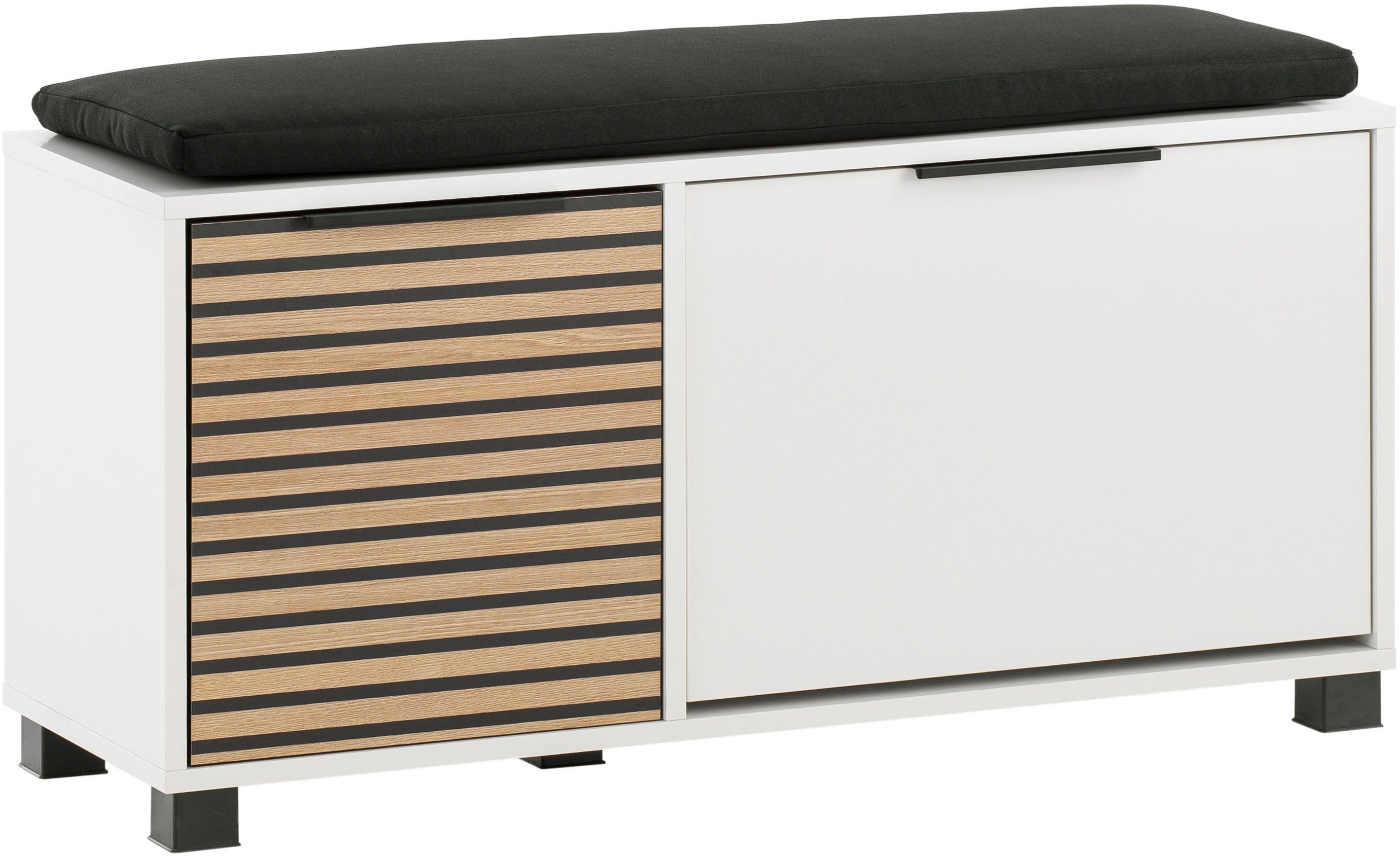 Schildmeyer Schoenenkast Loft, breedte 98 cm Front met akoestisch print, inclusief decoratiekussens