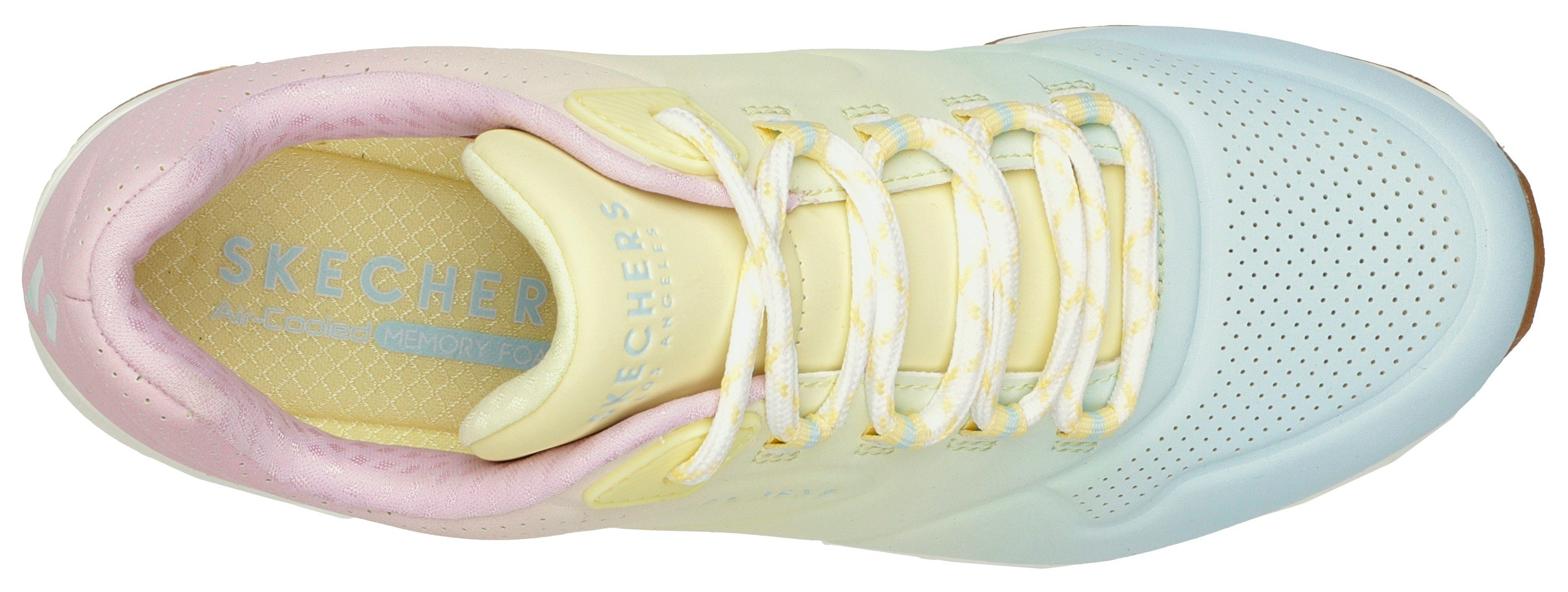 Skechers Sneakers UNO 2 OMBRE AWAY in heldere kleurcombinatie, vrijetijdsschoen, lage schoen, veterschoen