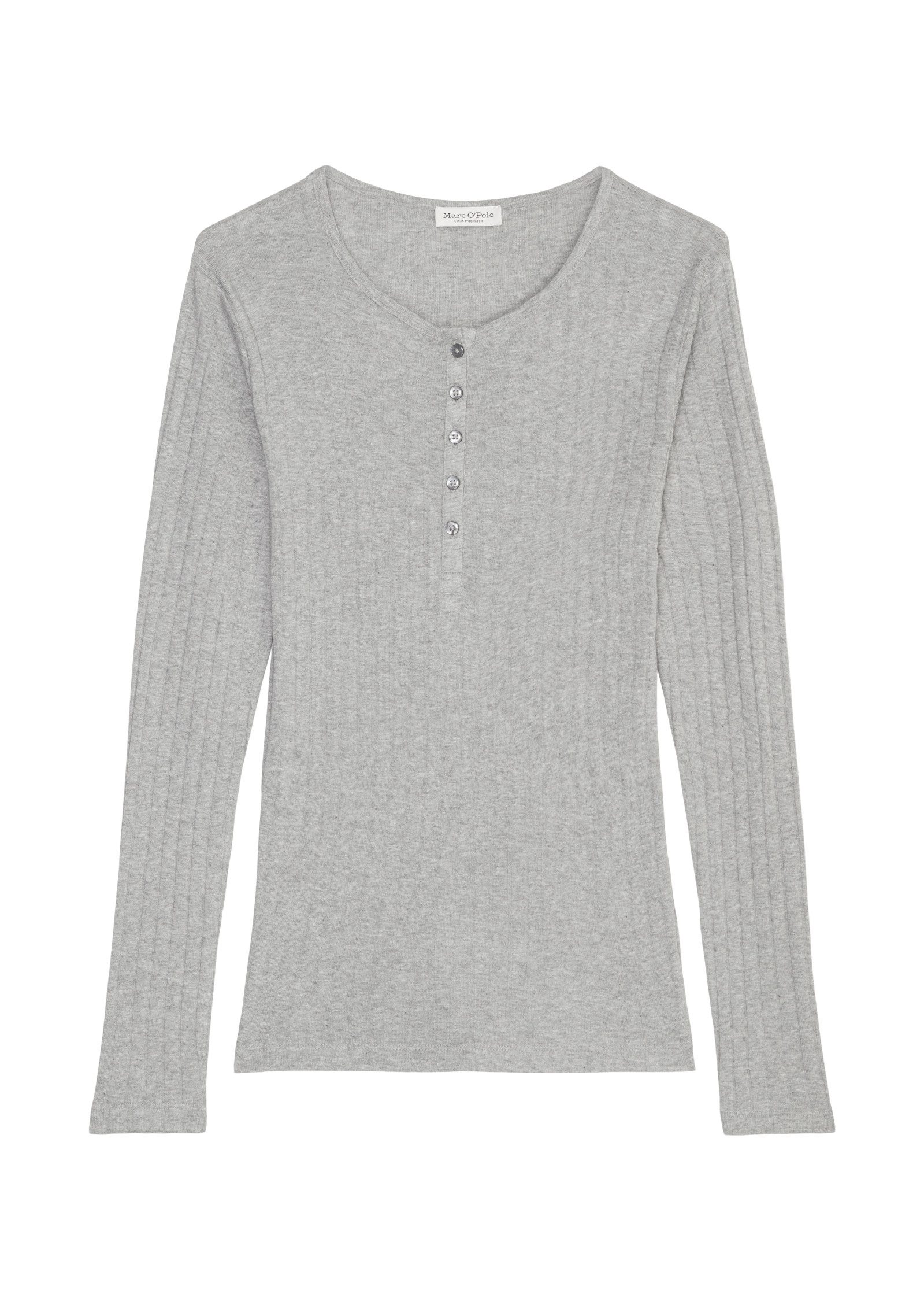 Marc O'Polo Henleyshirt moderne ribstructuur