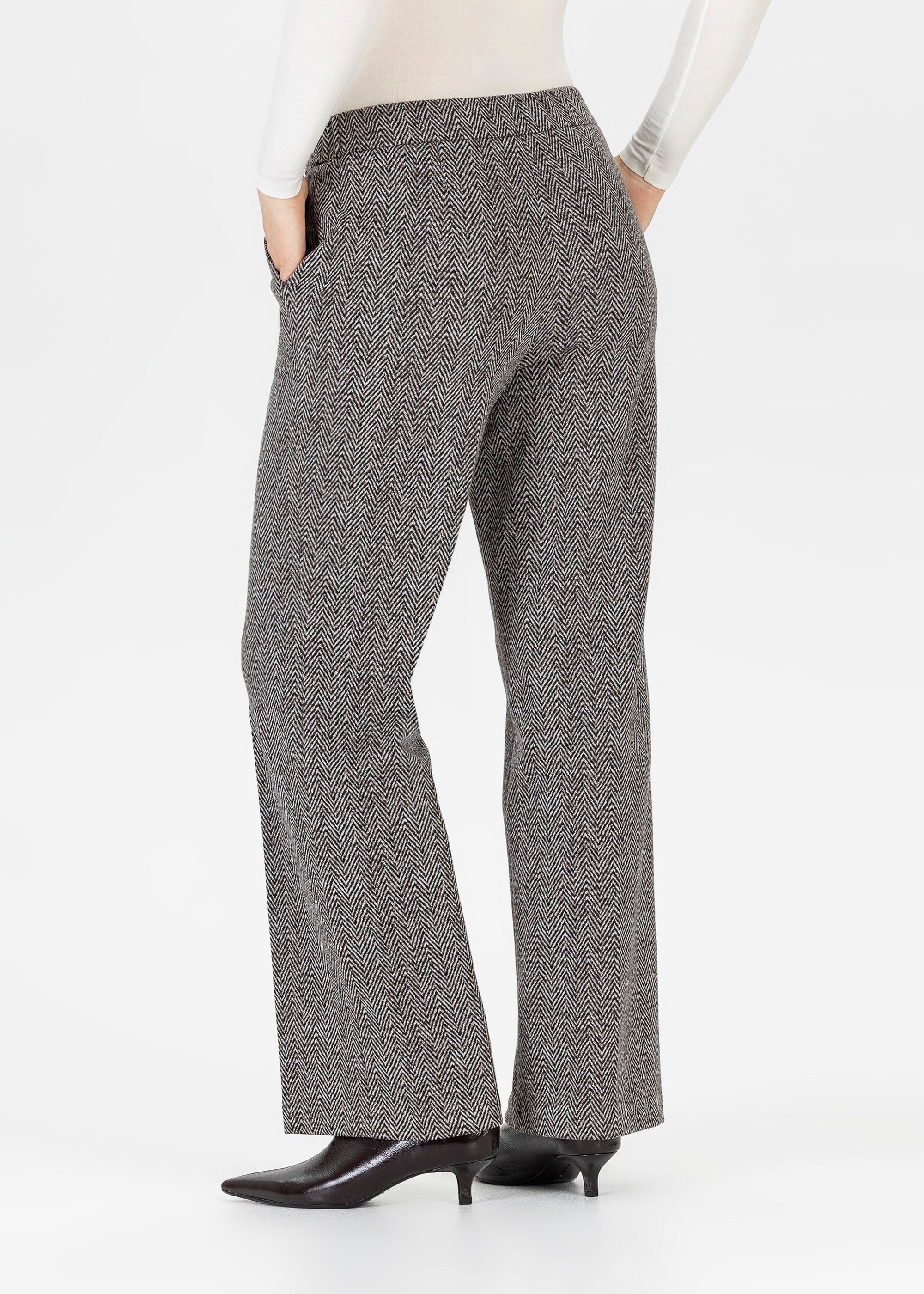 Stehmann Stoffen broek Flanna met visgraatpatroon