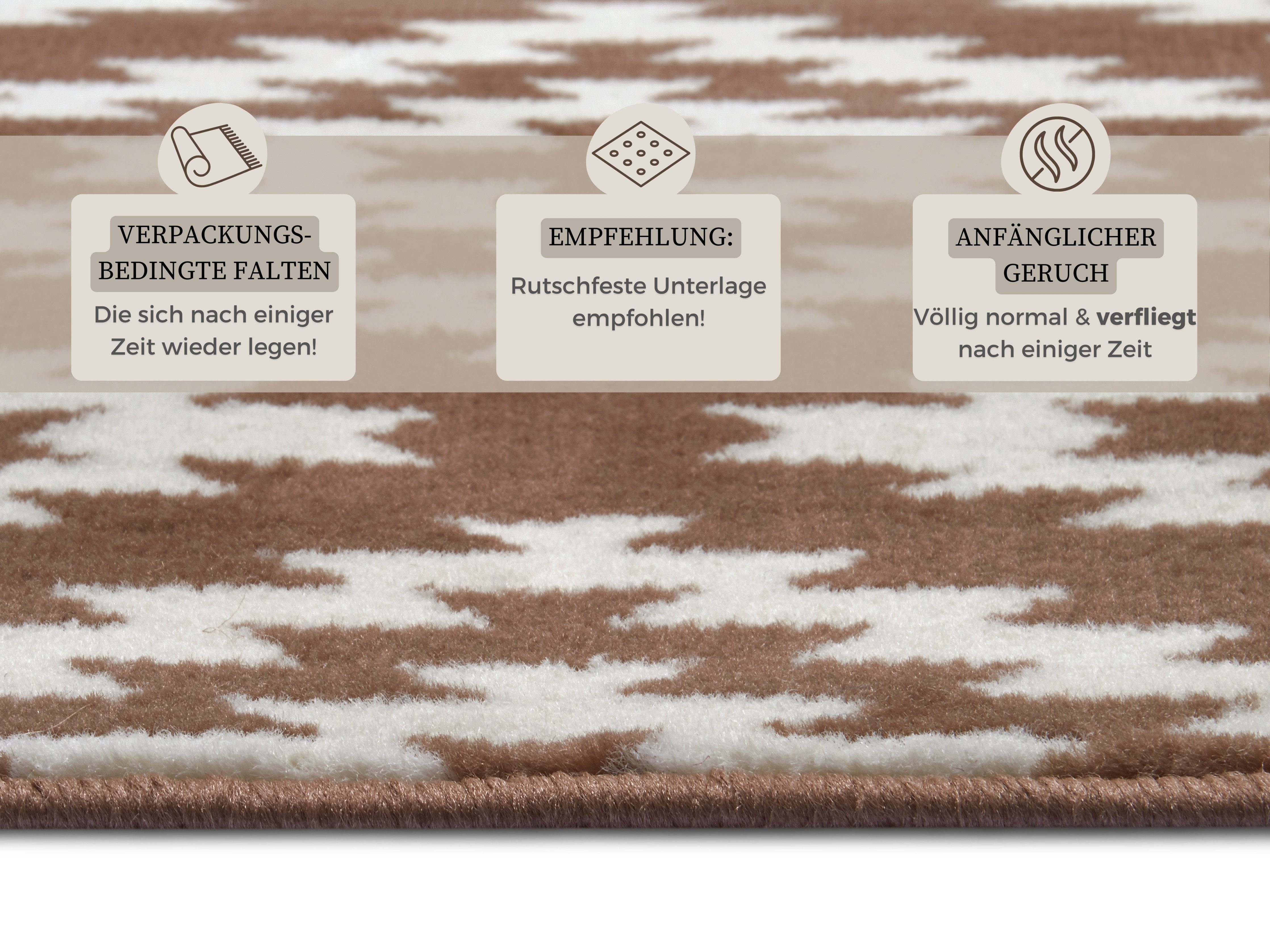 HANSE Home Loper Nordic Korte pool, ruit, vloerkleed, zacht, eetkamer, kinderkamer, hal, modern
