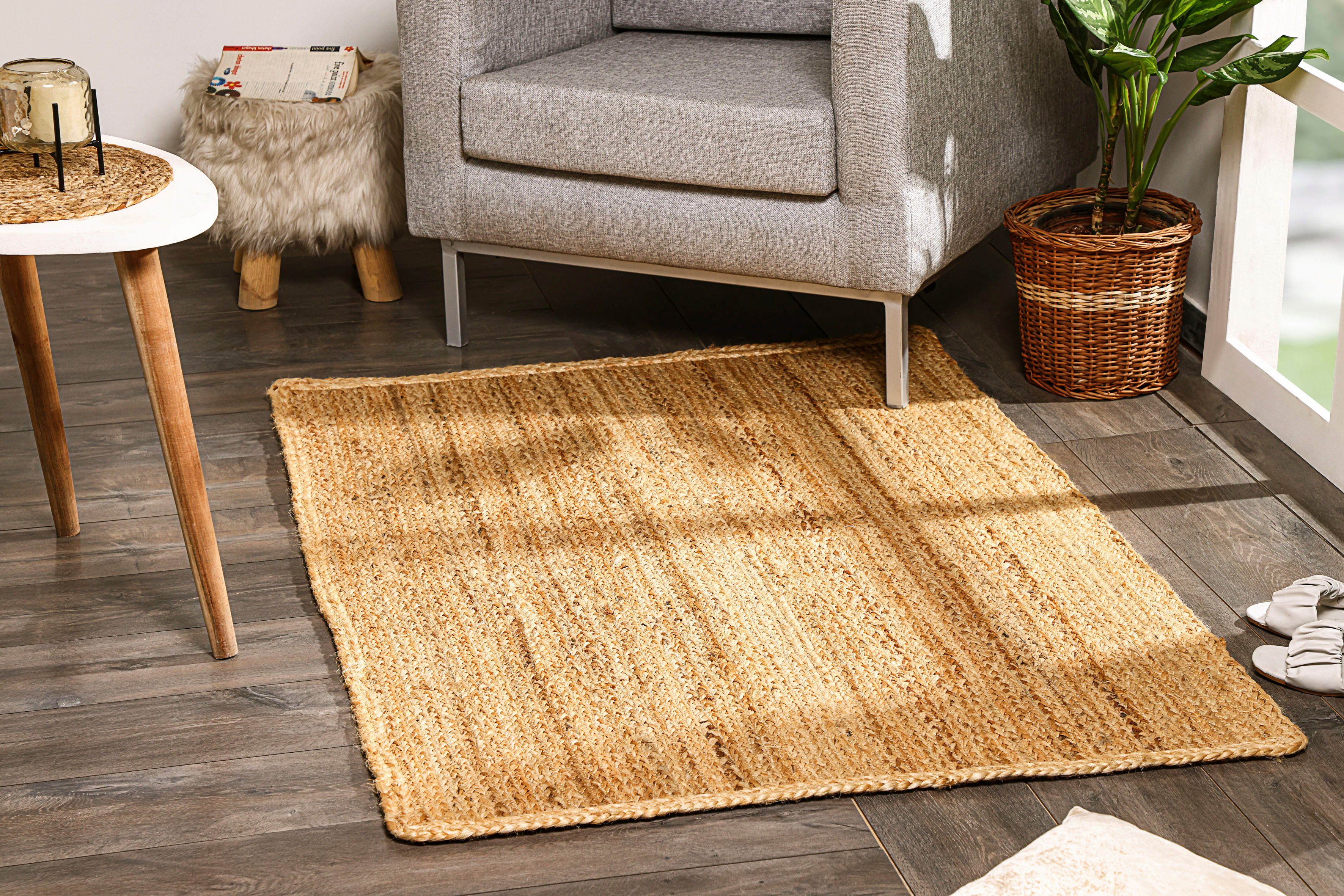 Myflair Möbel & Accessoires Vloerkleed Lola Jute tapijt, omkeerbaar tapijt, handgeweven, 100% natuurlijke vezel, Boho-stijl