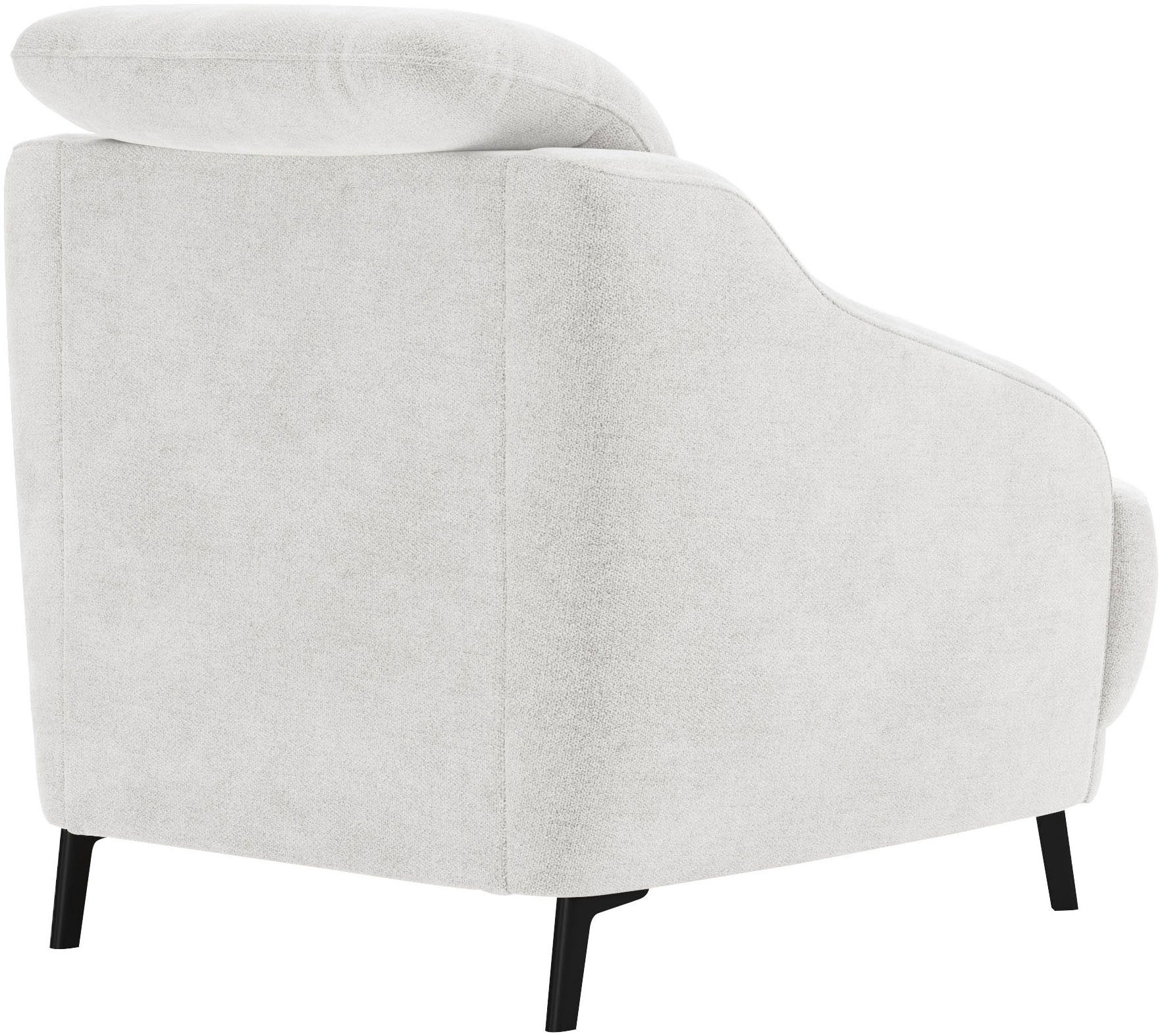 sit&more Fauteuil Blues met metalen poten, matzwart (1 stuk)
