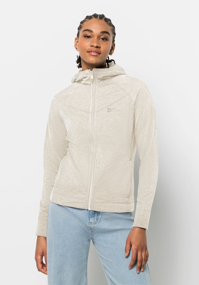 Jack Wolfskin Fleecejack WALDSEE HOODED JKT W dames fleece vesten maat XXL (48) beige