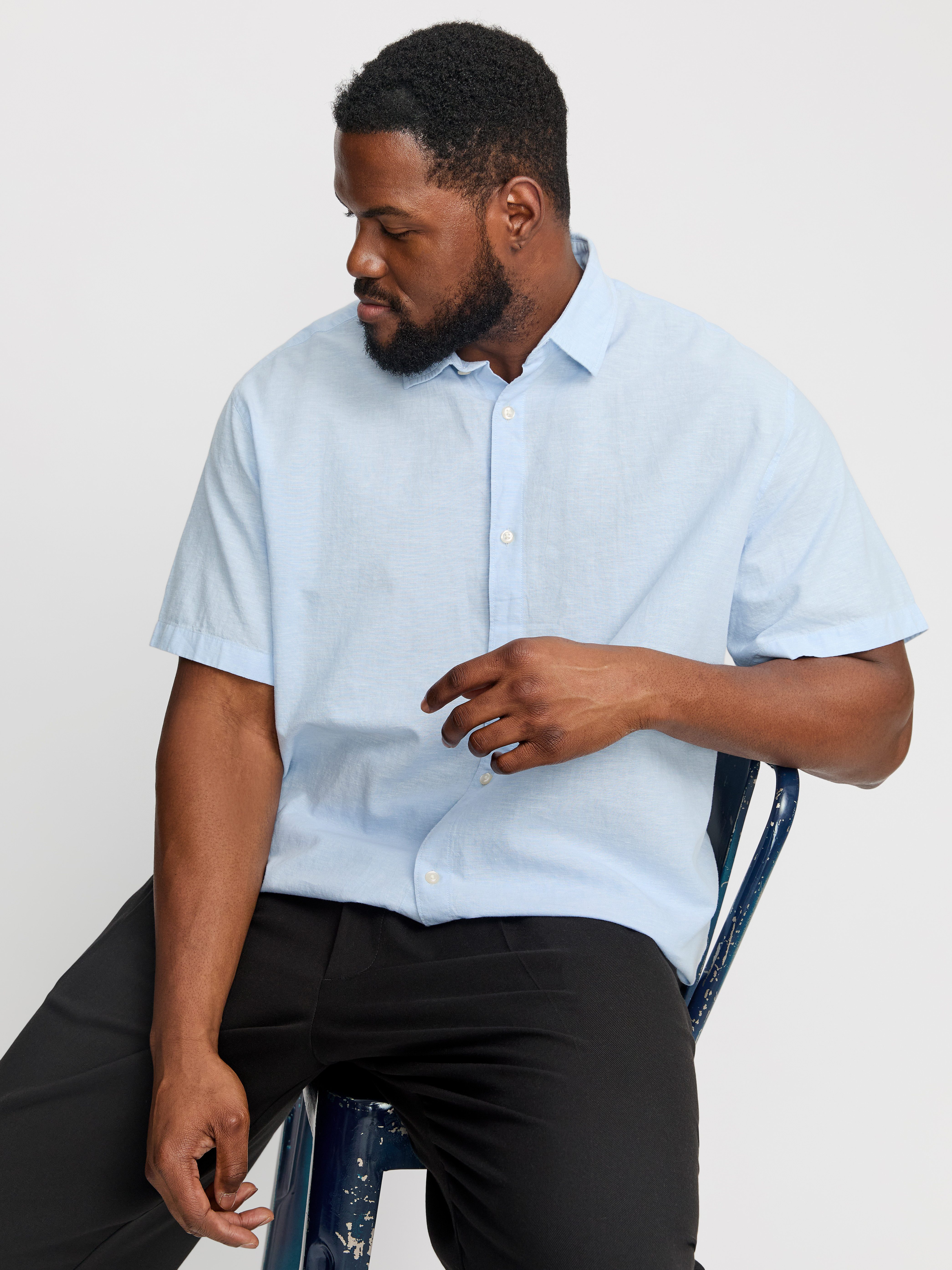 Jack & Jones PlusSize Overhemd met korte mouwen JJEBREEZE SHIRT SS SN PLS