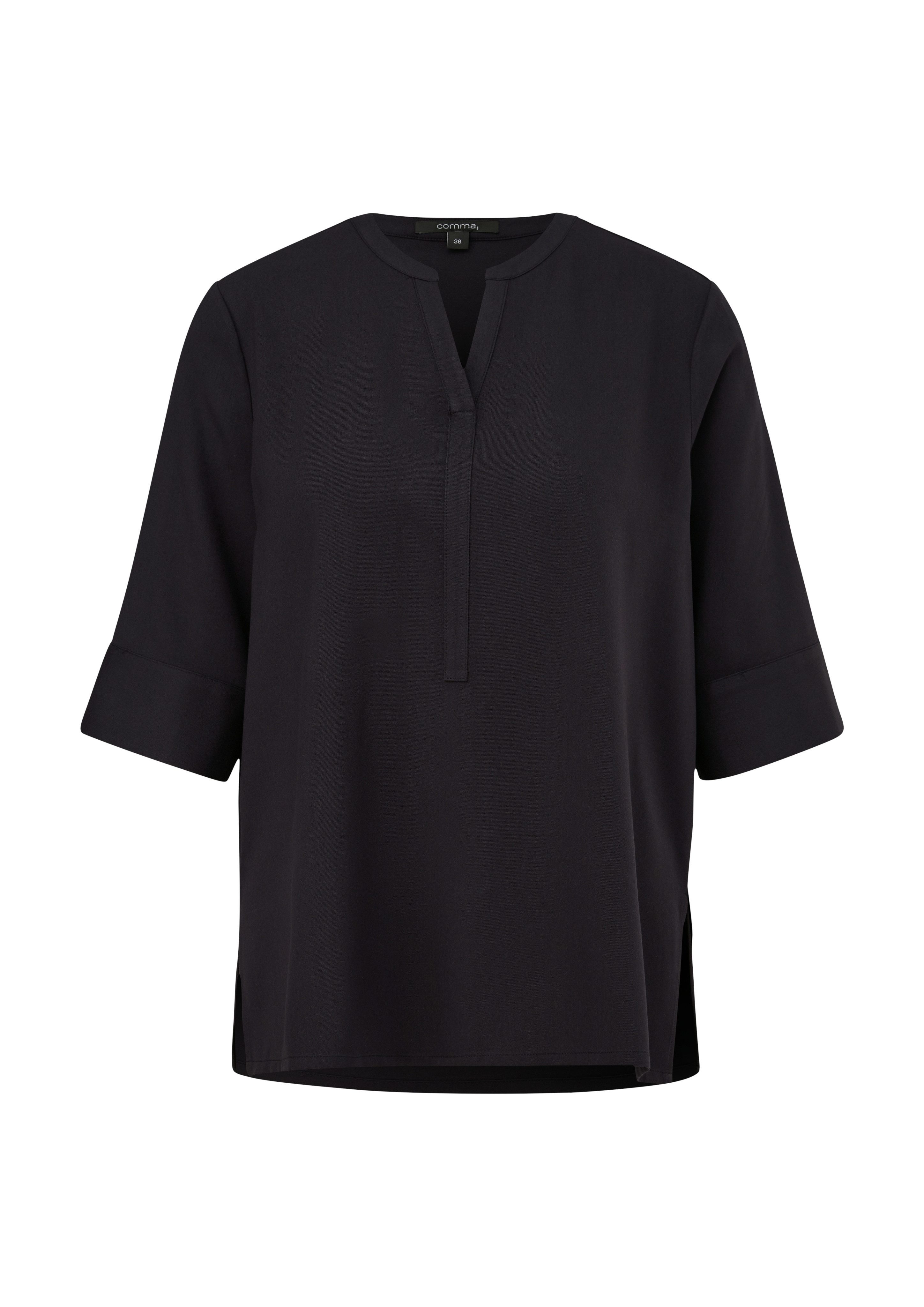 Comma Blouse met korte mouwen van een viscose-mix