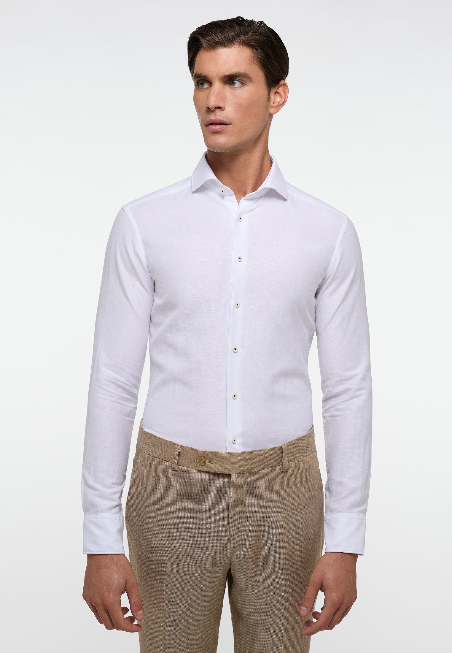 Eterna Overhemd met lange mouwen Slim fit EASY IRON (gemakkelijk te strijken) heren overhemden maat 43 wit