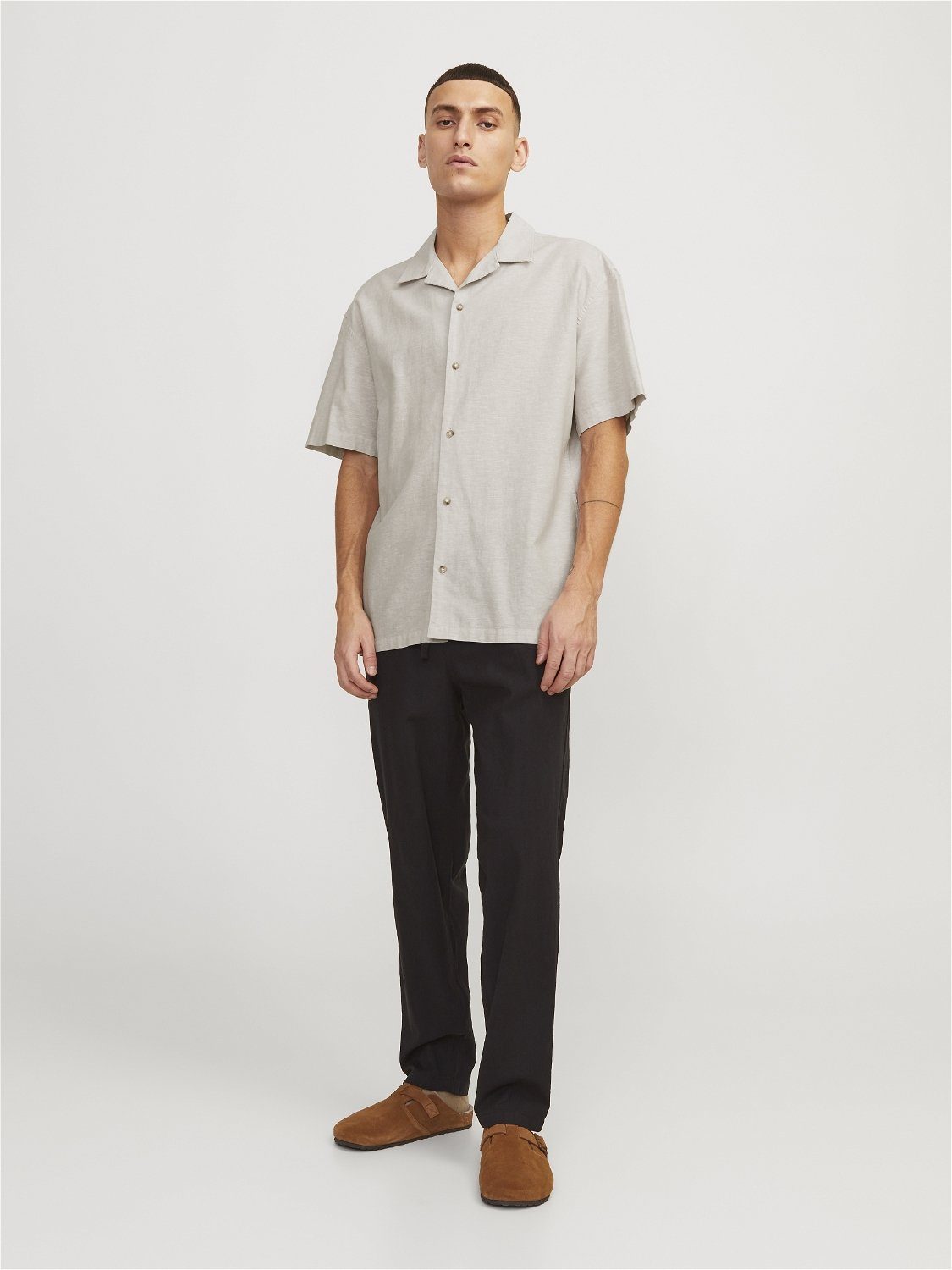 Jack & Jones Overhemd met korte mouwen JJESUMMER RESORT LINEN BLEND SHIRT SS SN