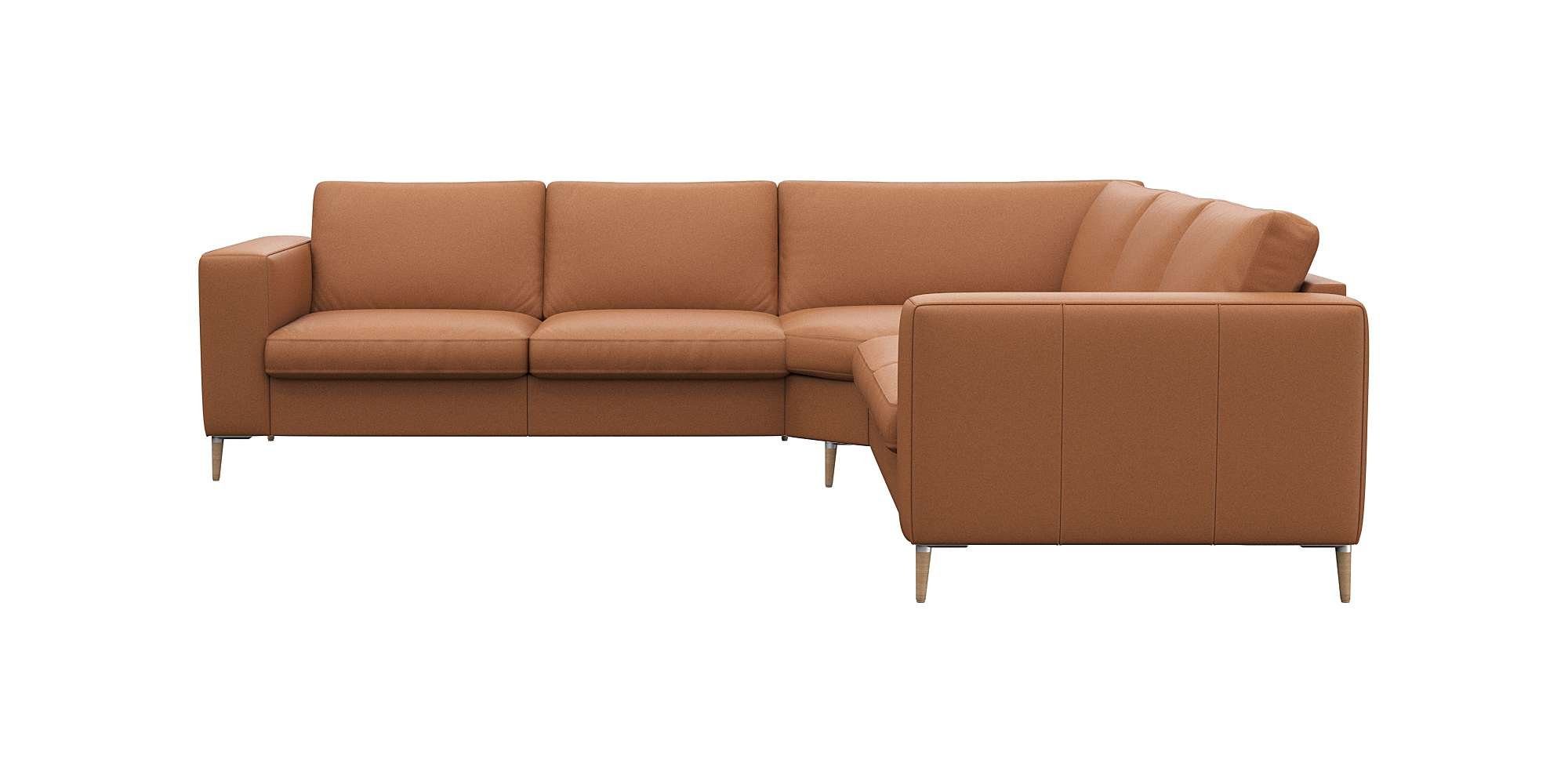 FLEXLUX Hoekbank Fiore, gelijkbenig, super zitcomfort door koudschuim in de zitting bruin, hoekbanken, 257 cm