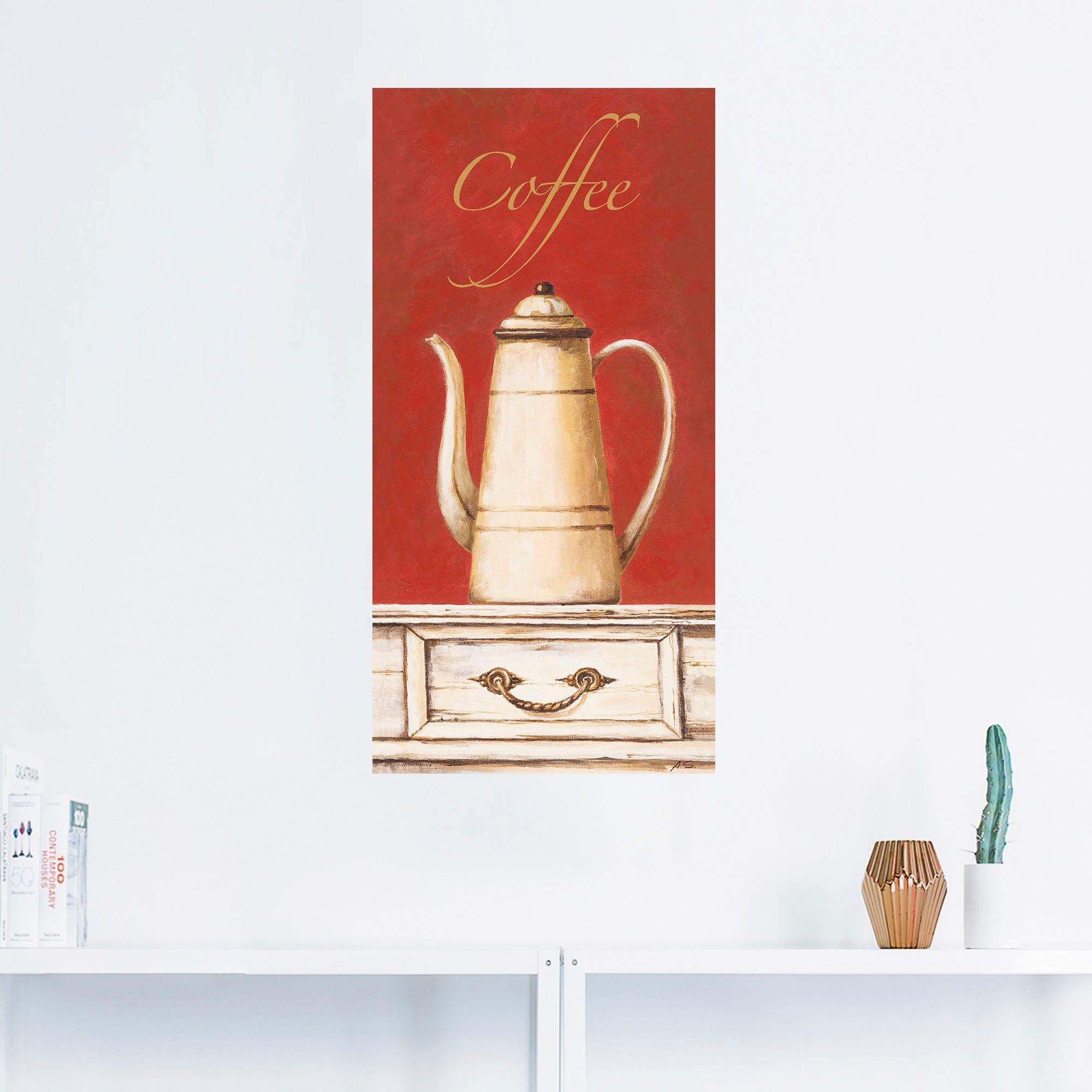 Artland Artprint Koffiepot als artprint van aluminium, artprint op linnen, muursticker of poster in verschillende maten