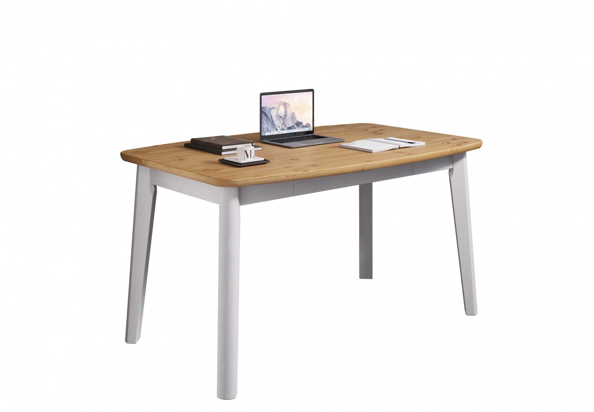 Home affaire Eettafel Palermo, multifunctionele tafel, werktafel, bureau met opbergruimte, opklapbaar blad, home office bureau, massief hout