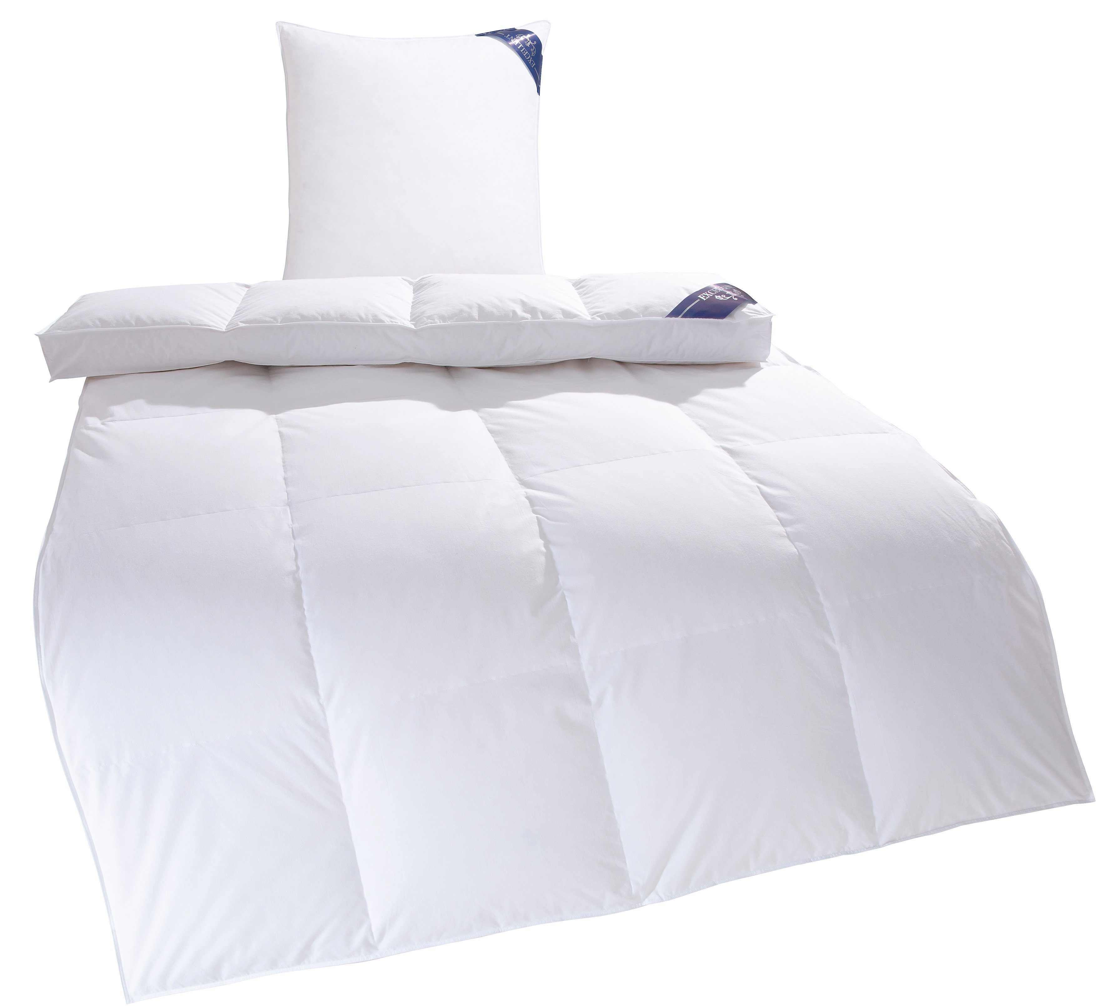 Excellent Donzen dekbed + 3-kamer-hoofdkussen Dekbedset Zürich, dekbed 135x200 & 155x220 cm Deken 100% dons voor winter, zomer, kussen met 90% dons (voordeelset)