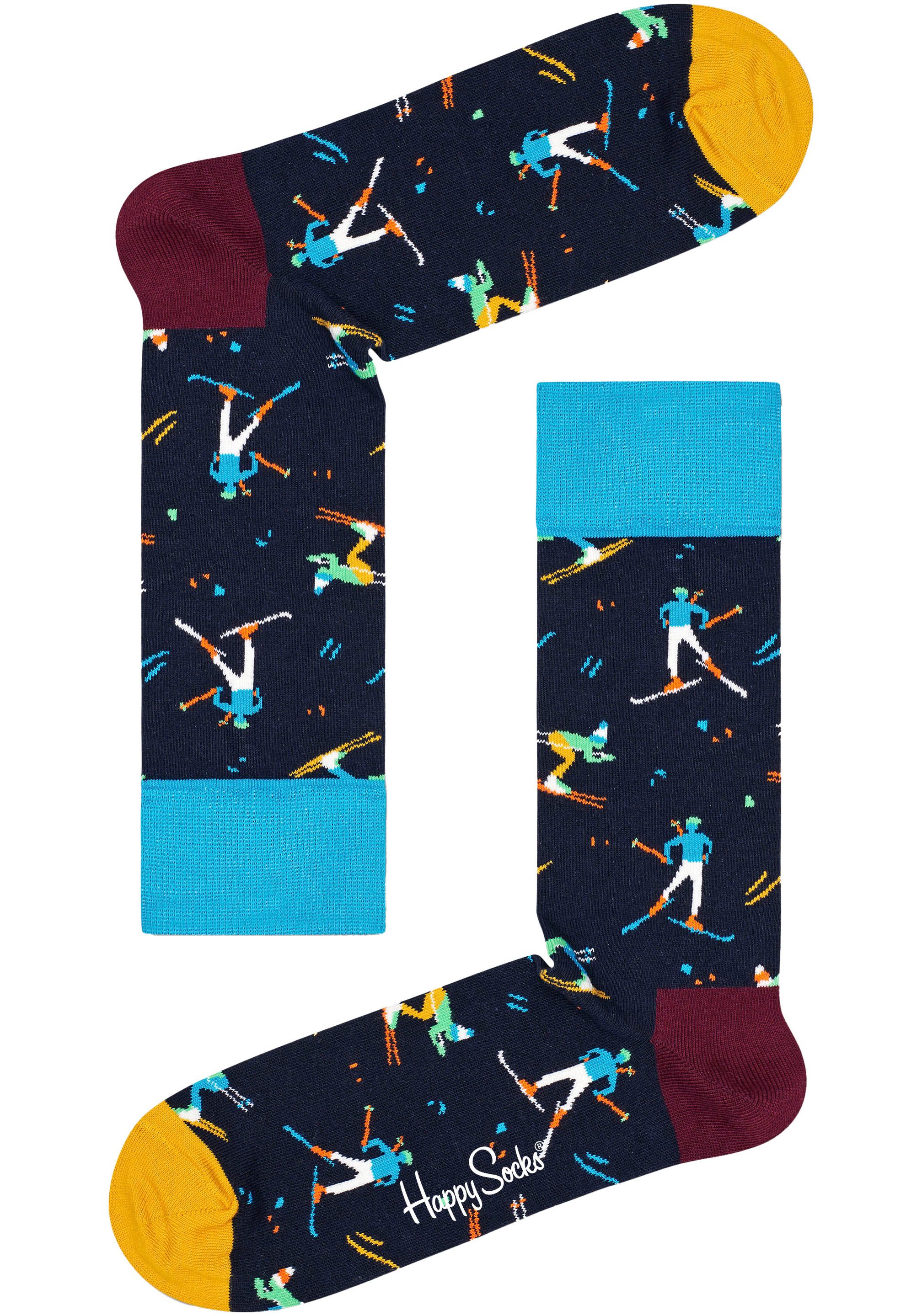 Happy Socks Lange sokken met snowboardmotieven (Set van 2)