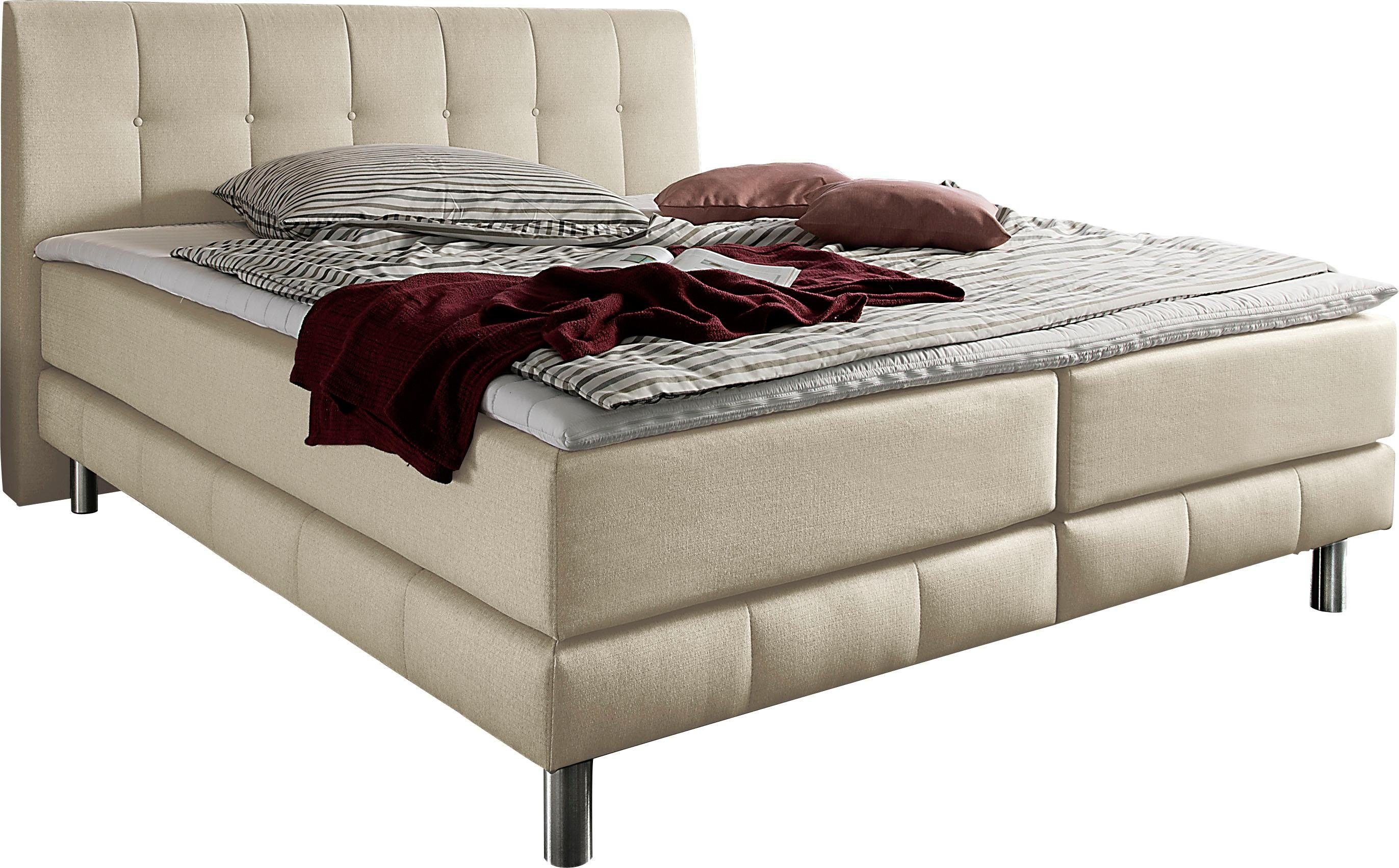 Places of Style Boxspring Cafone incl. topmatras, 5 breedtes, 3 matrassoorten en 3 hardheden ter keuze