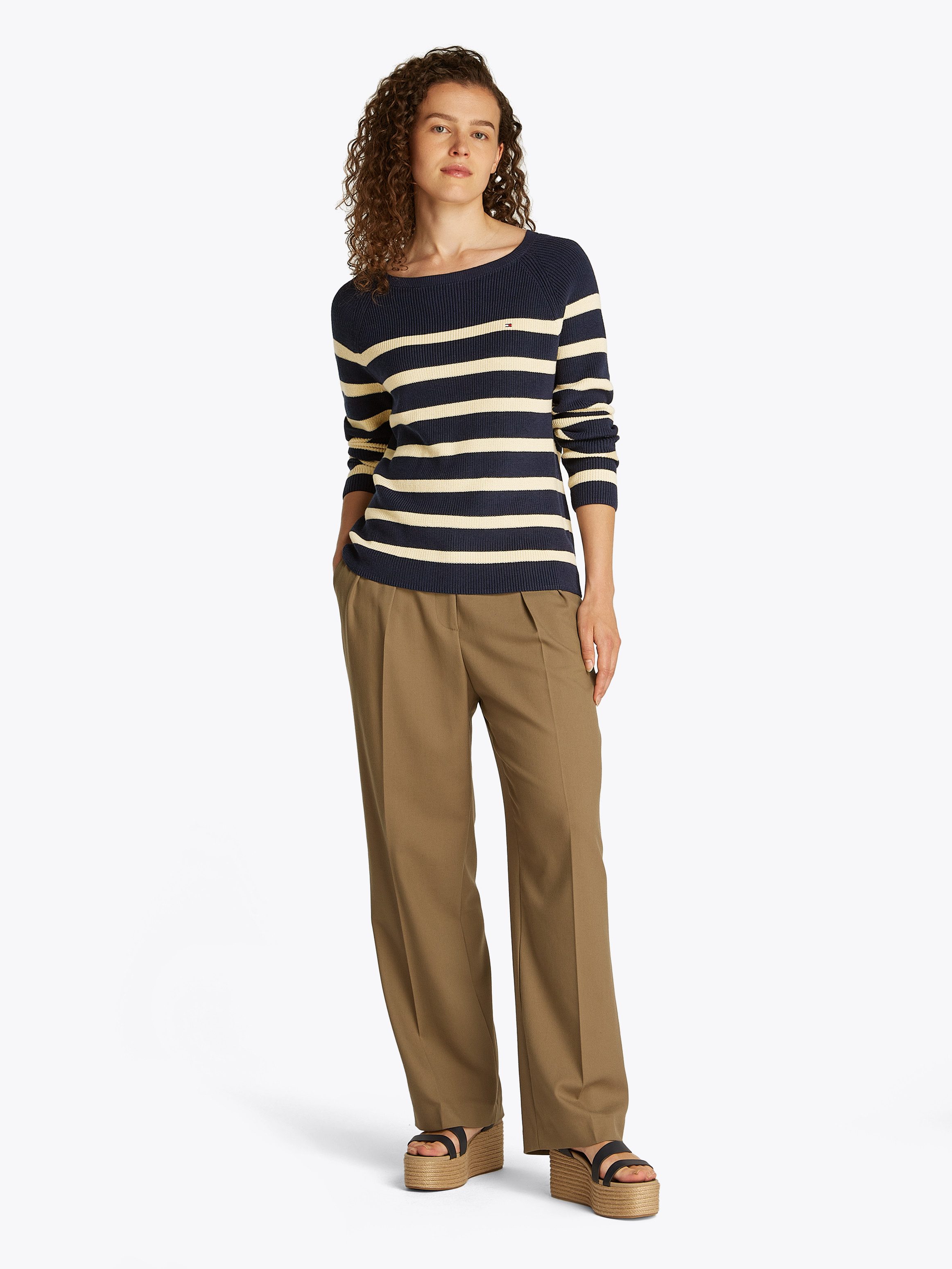 Tommy Hilfiger Gebreide trui CO CARDI FINE GG LS BOAT-NK SWT