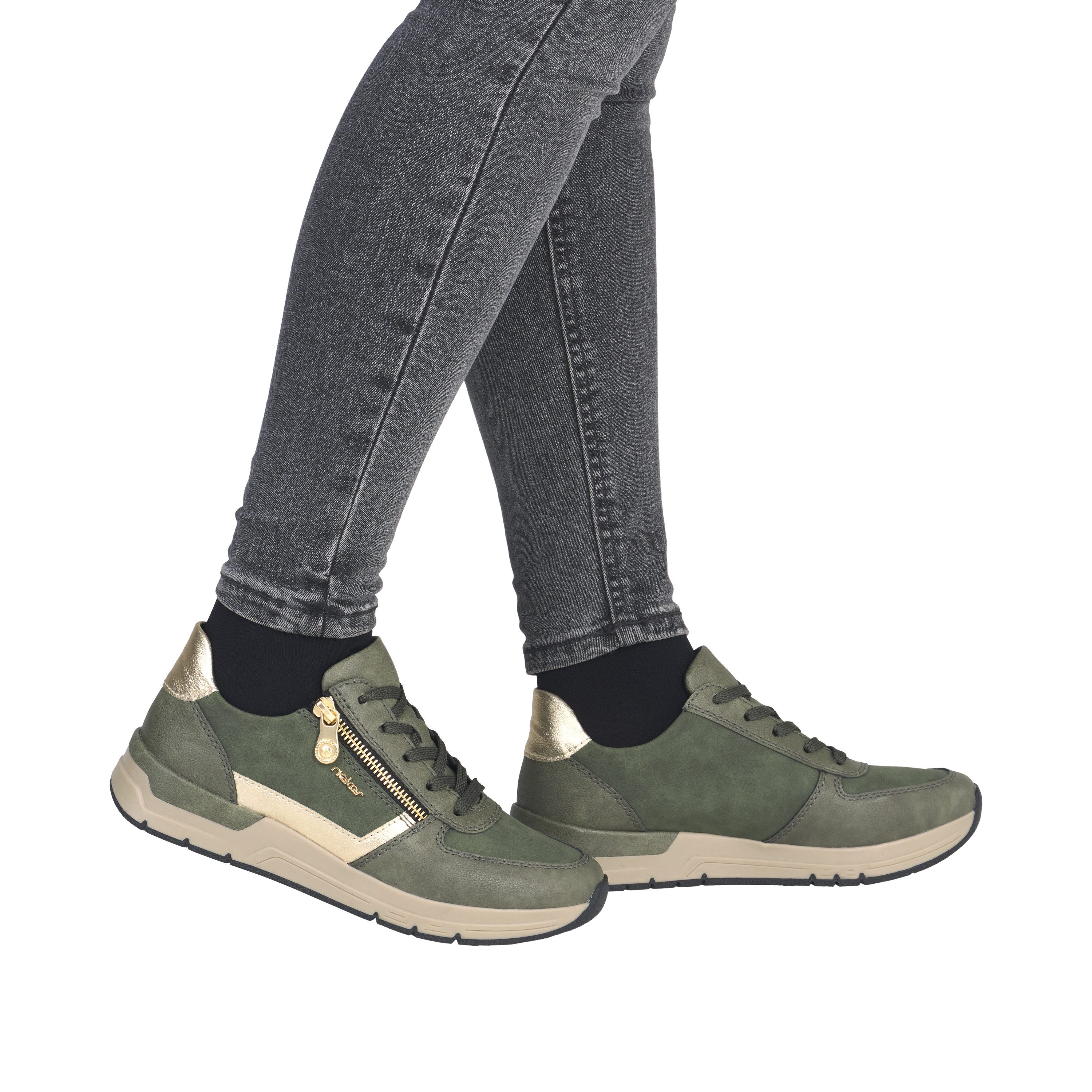 Rieker Sneakers , vrijetijdsschoen, veterschoen, halfschoen met modieuze accenten
