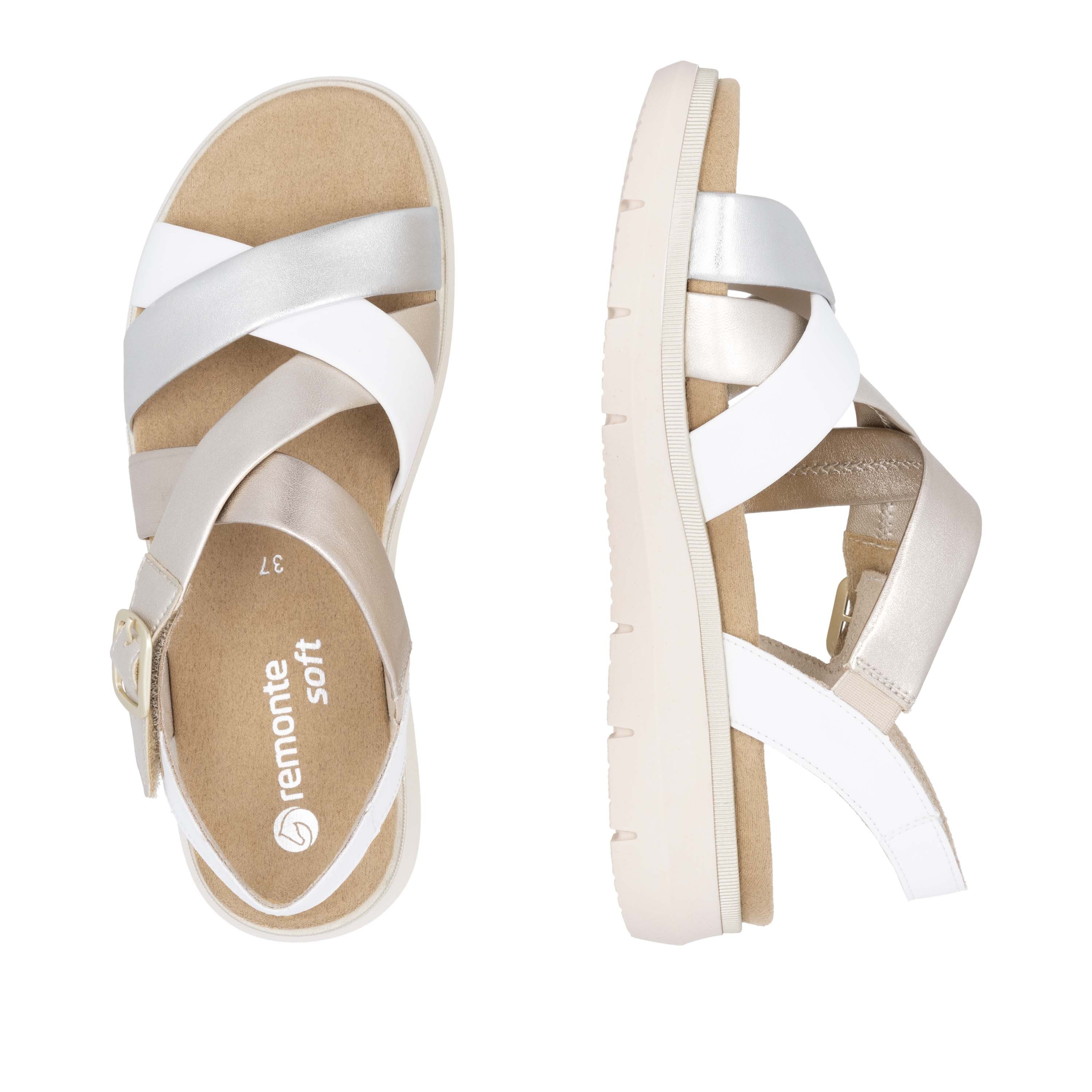Remonte Sandalen Elisabeth Hurley-Collection , sleehak, zomerschoen, sandaal met kruisbandage