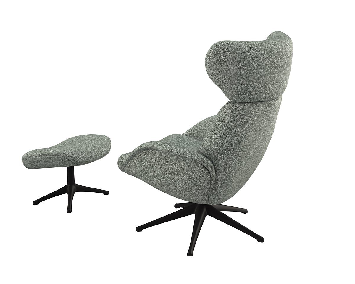 FLEXLUX Relaxfauteuil Relaxchairs More Eersteklas comfort, rug- en hoofdsteunverstelling, draaibaar, zwarte voet