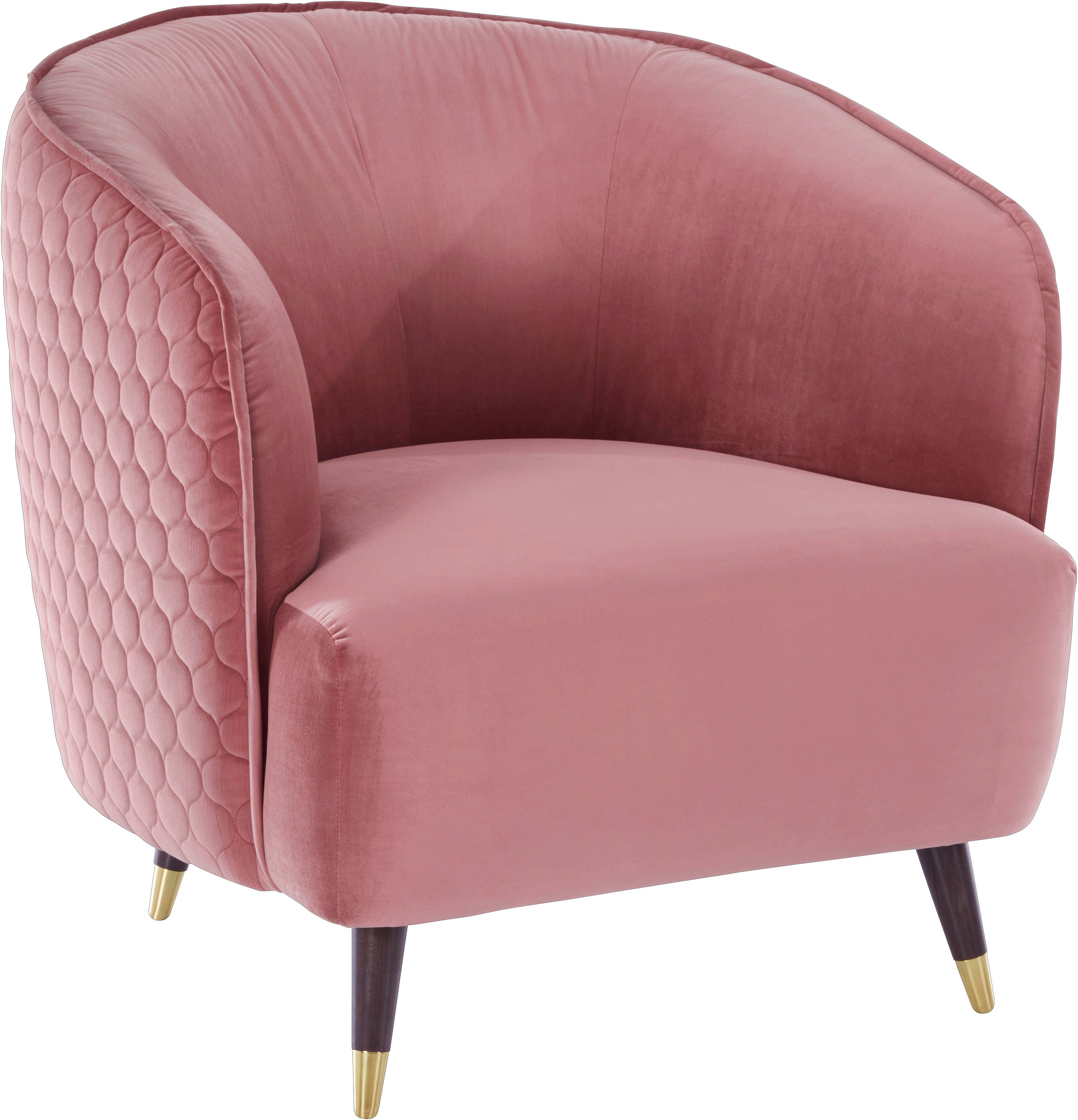Guido Maria Kretschmer Home&Living Fauteuil Oradea cocktailstoel met elegante stiksels op achterzijde van de rugleuning