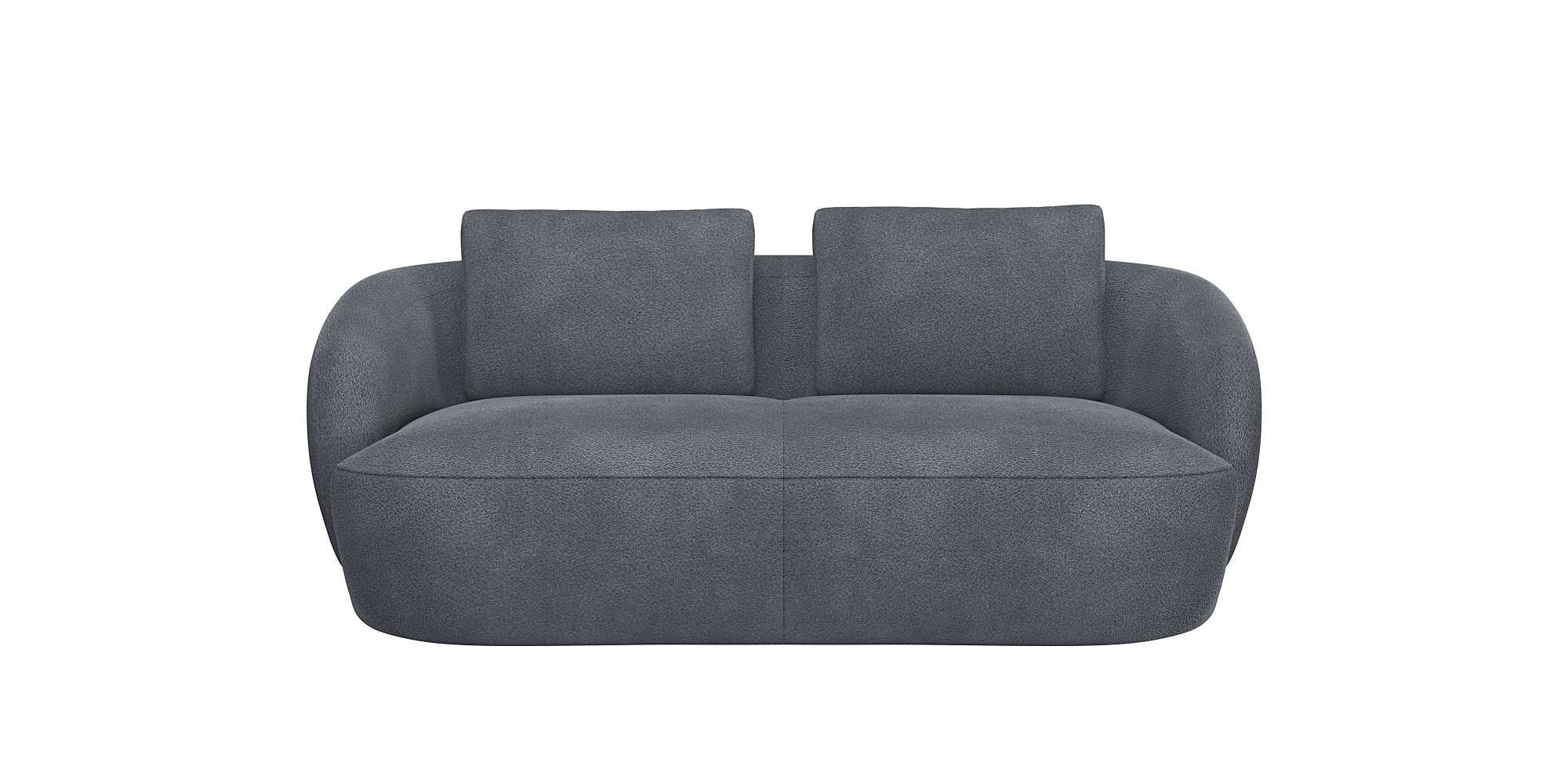 FLEXLUX 2,5-zits Torino, rond, bank, loveseat Modern, organisch bankontwerp, koudschuim, golfvering grijs, 2-zitsbanken