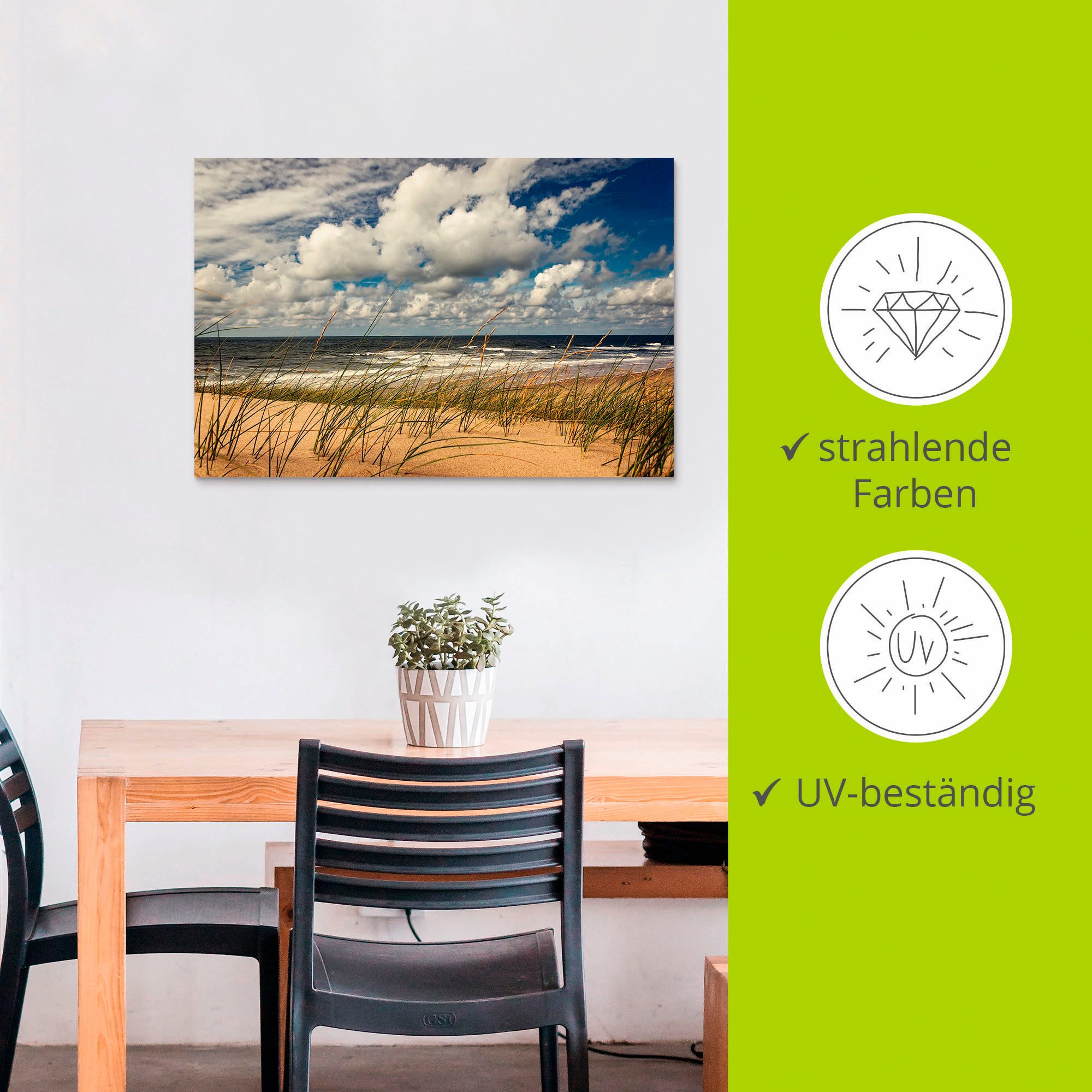 Artland Artprint Strand paal 17 02 als artprint van aluminium, artprint voor buiten, poster in diverse formaten