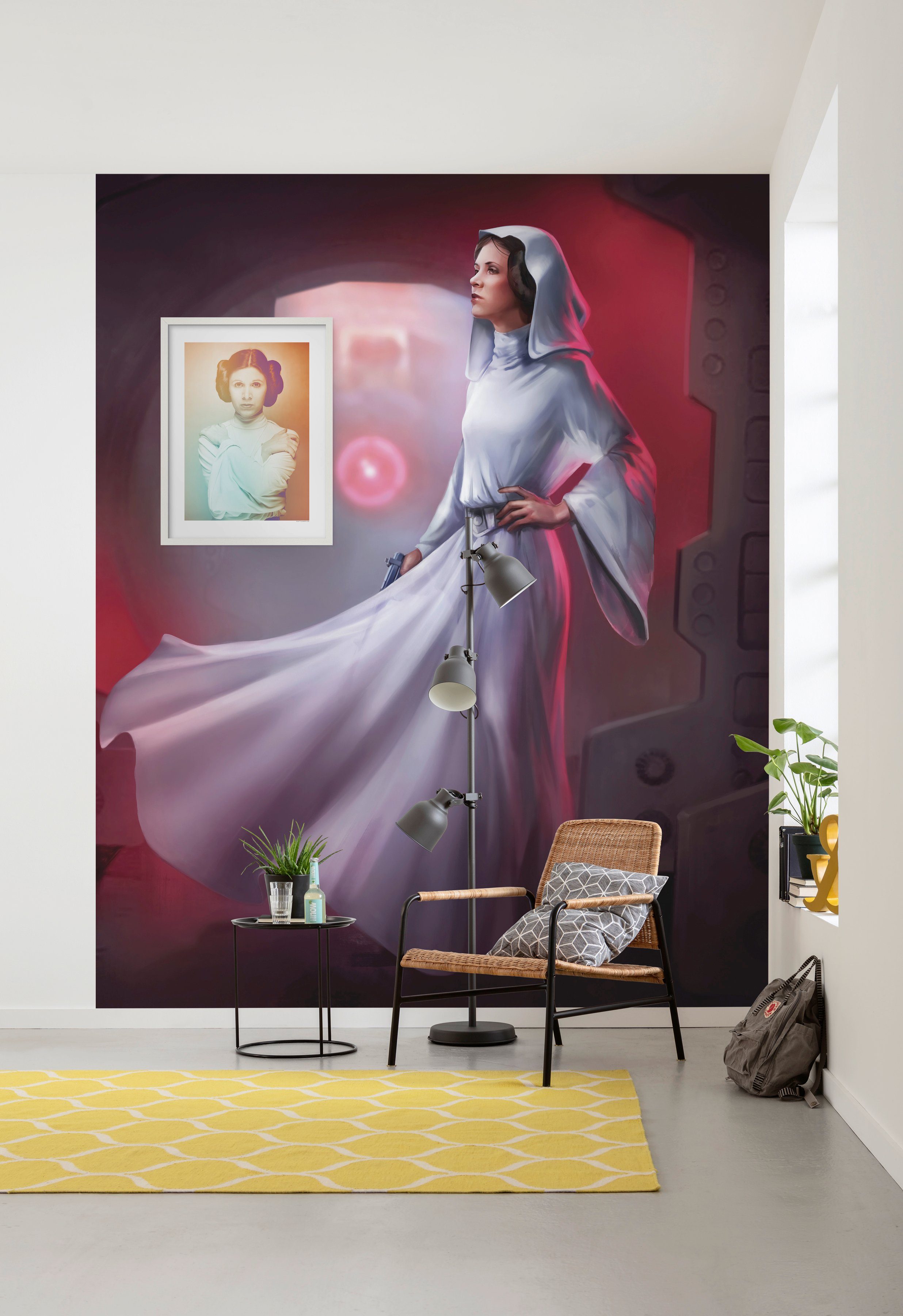 Komar Wanddecoratie Star Wars Classic iconen Color Leia Wanddecoratie voor de kinderkamer - zonder lijst (1 stuk)