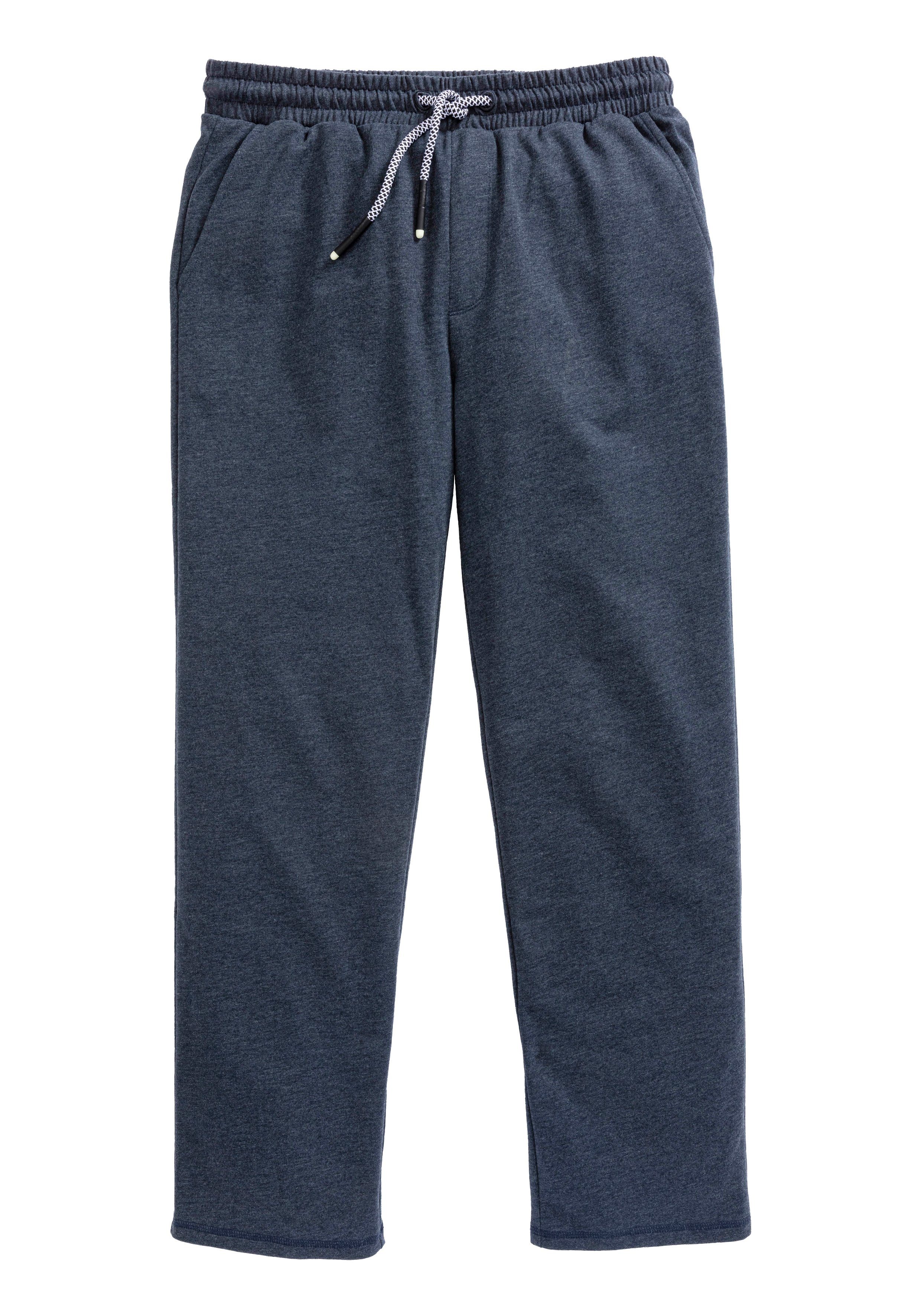 John Devin Sweatbroek in melange-look van katoenmix