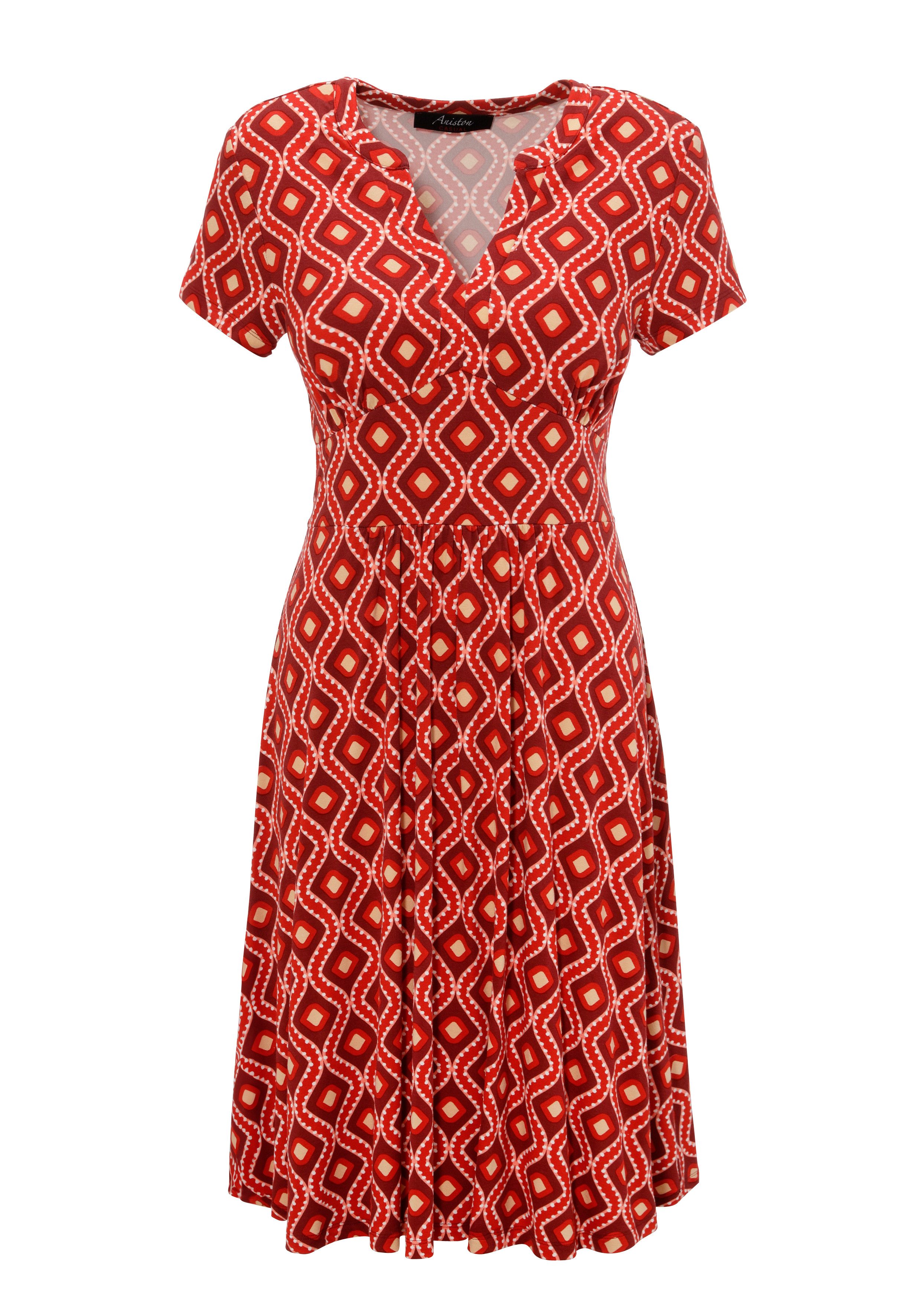Aniston CASUAL Zomerjurk met kleurharmonieuze retro-print nieuwe collectie