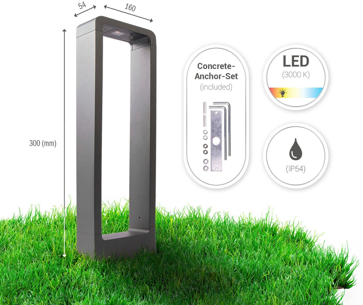 Paco Home Paalverlichting CRABO Outdoor vloerlamp LED buitenlamp tuin IP54 terras