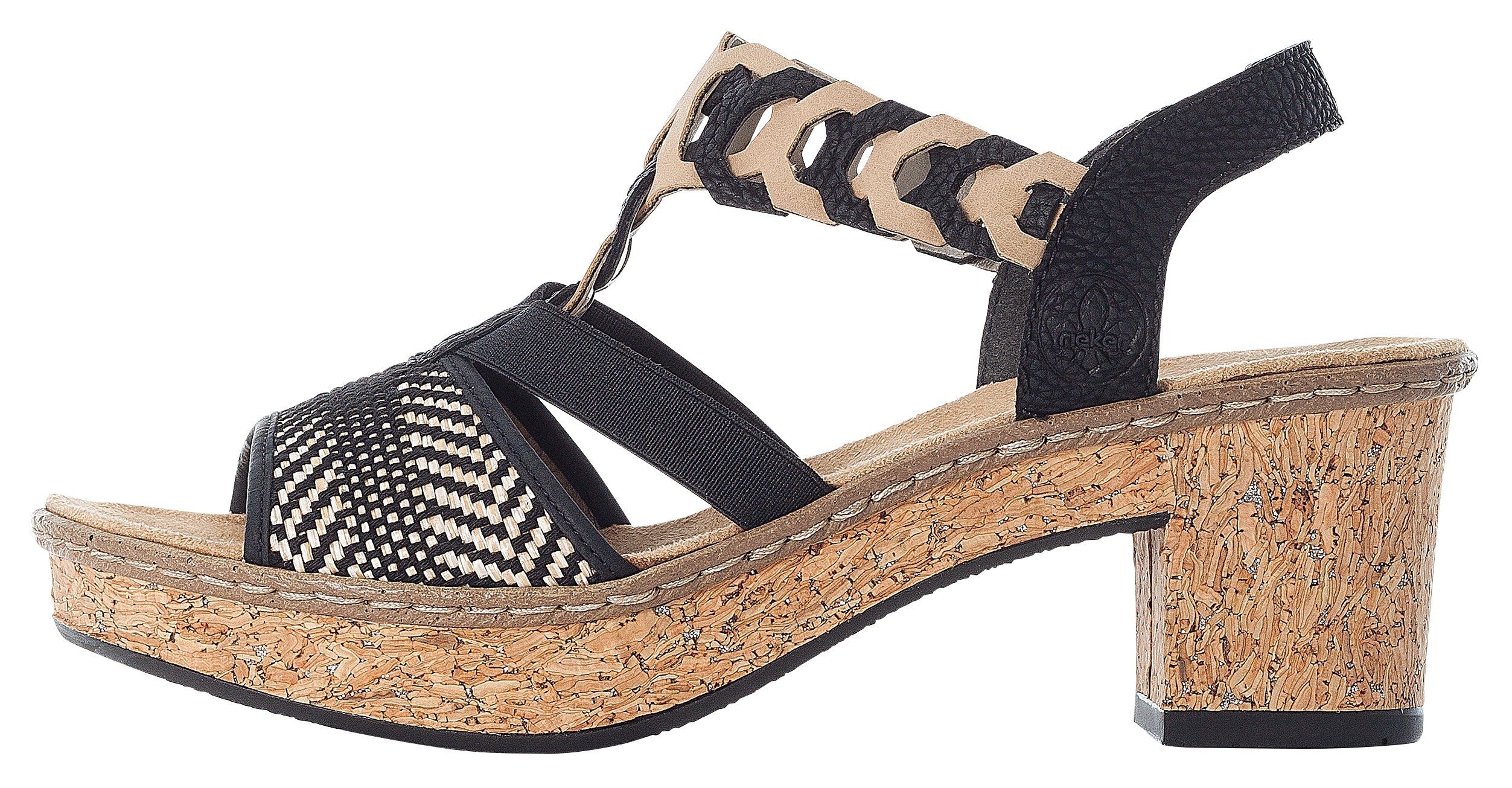 Rieker Sandaaltjes zomerschoen, sandaal, plateauhak, in elegante look