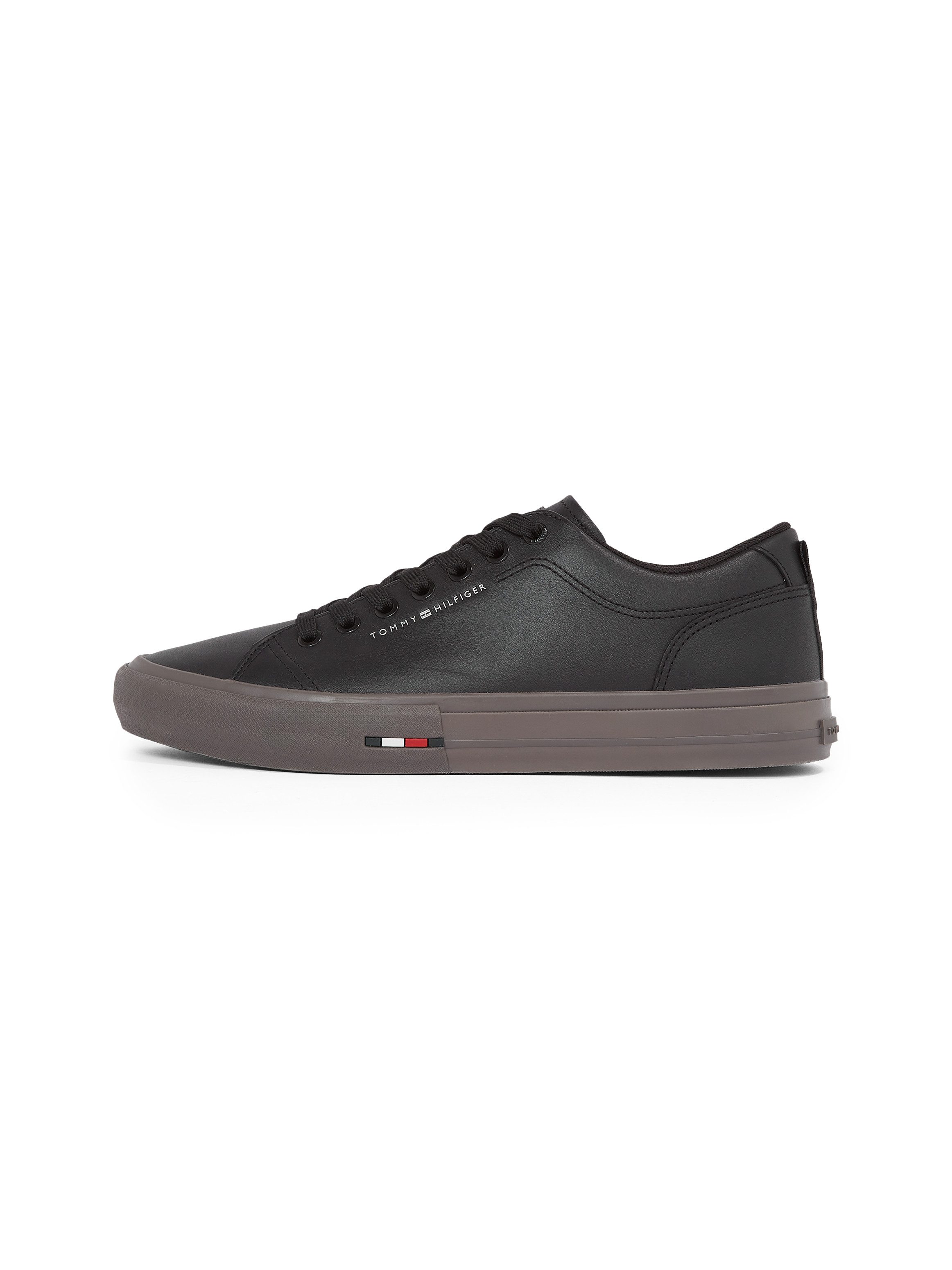 Tommy Hilfiger Sneakers TH HI VULC STREET LTH PATCH vrijetijdsschoen, lage schoen, veterschoen met kleine logovlag