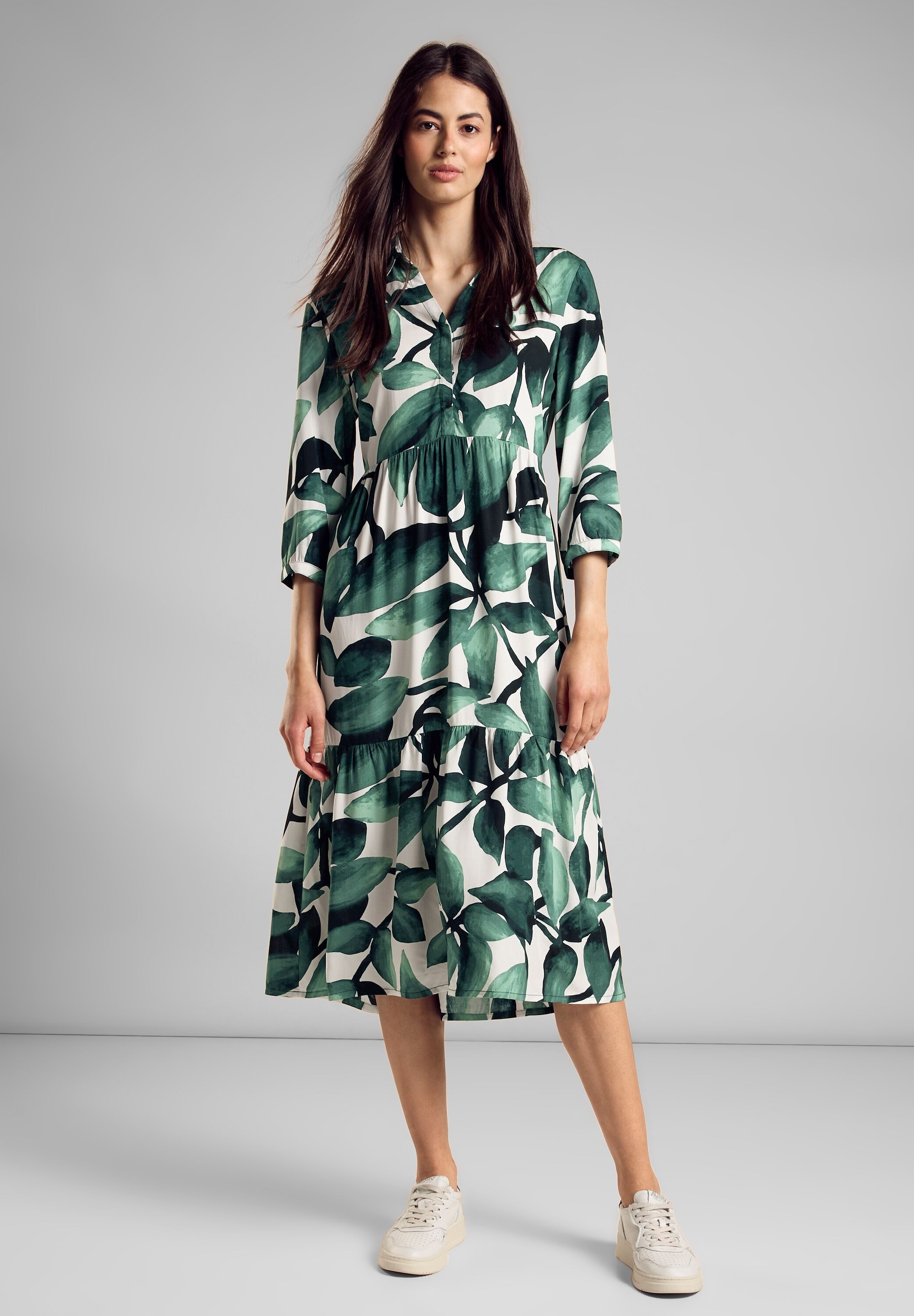 STREET ONE Midi-jurk met bloeiende print