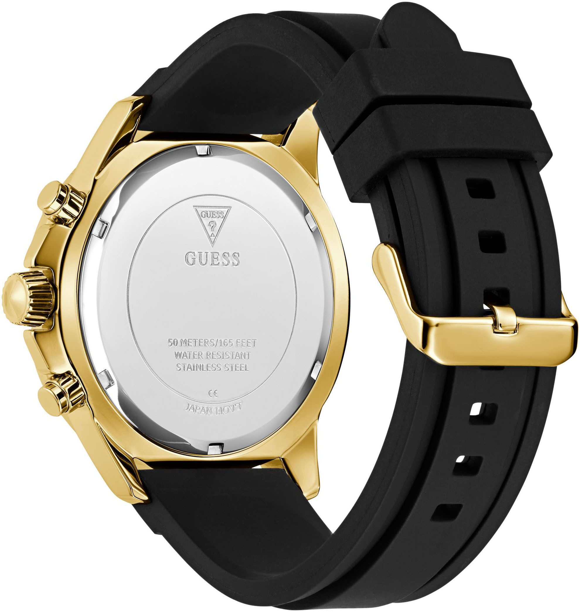 Guess Multifunctioneel horloge Majestic Quartzhorloge, horloge, heren, datum, 12/24-uurs weergave, kristalstenen