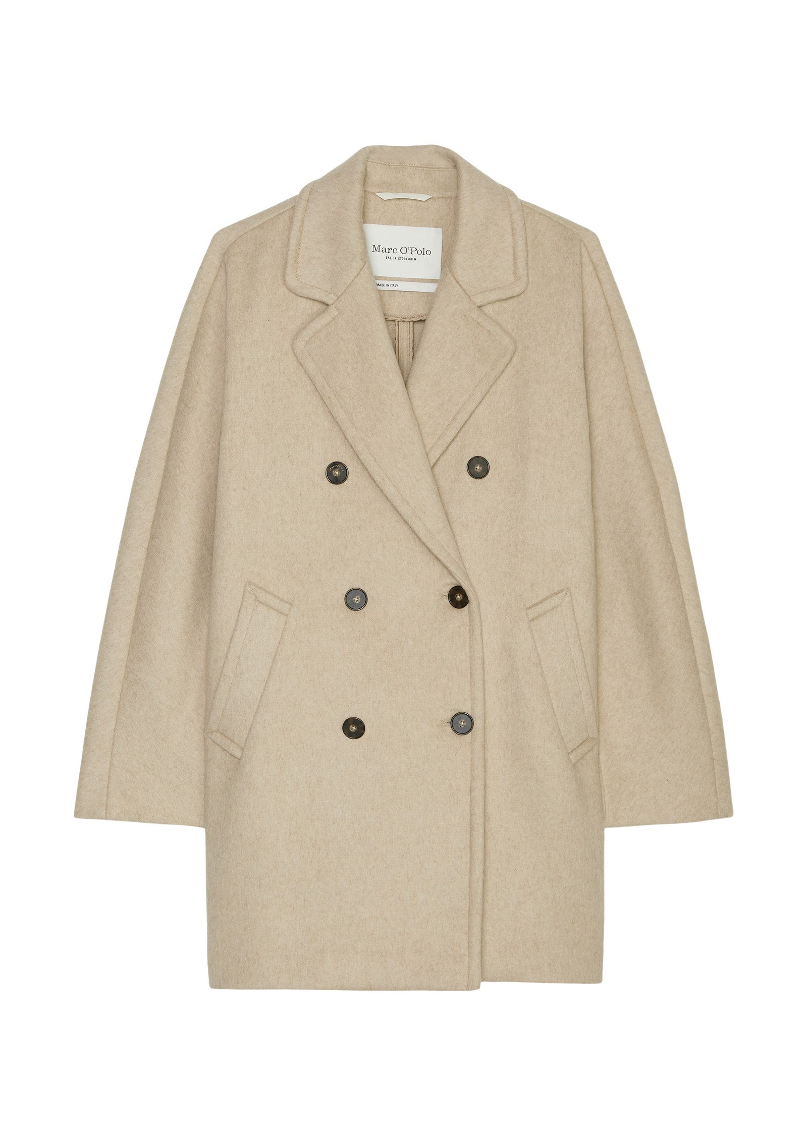 Marc O'Polo Caban Casual dubbelknopssluiting met afgeronde revers knopen in hoornlook