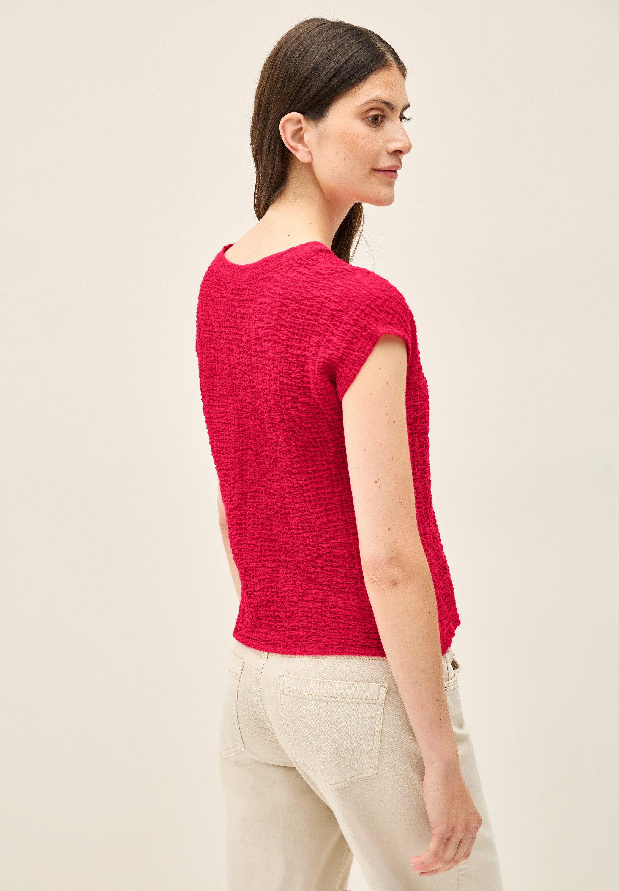 Cecil Blouse met korte mouwen met slitnek