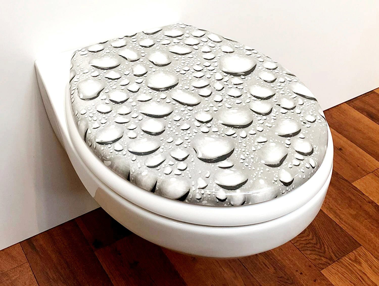 ADOB Toiletzitting Waterdruppels Soft-closemechanisme, voor het schoonmaken afneembaar