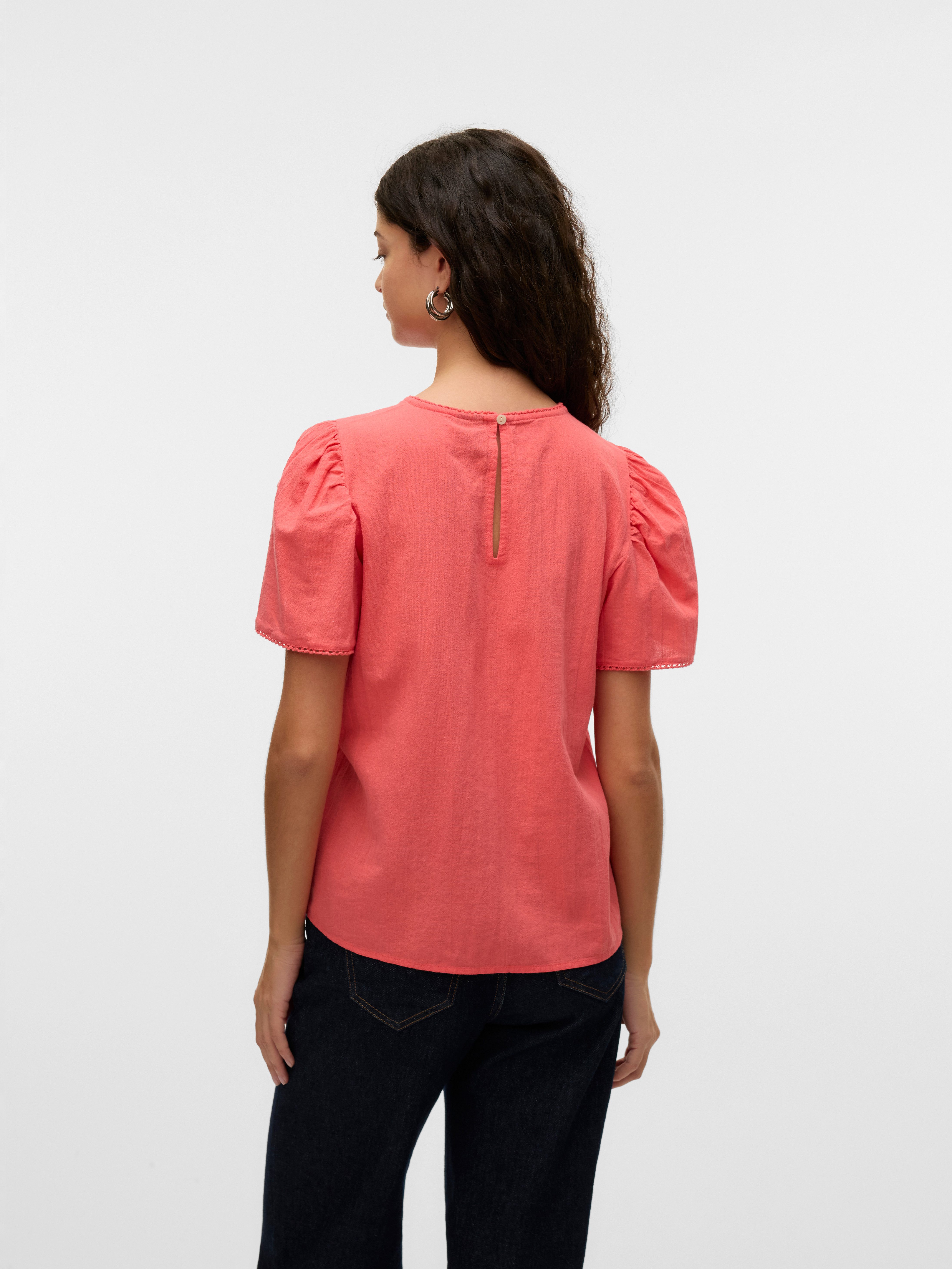 Vero Moda Blouse met korte mouwen VMPRETTY SS TOP WVN GA NOOS