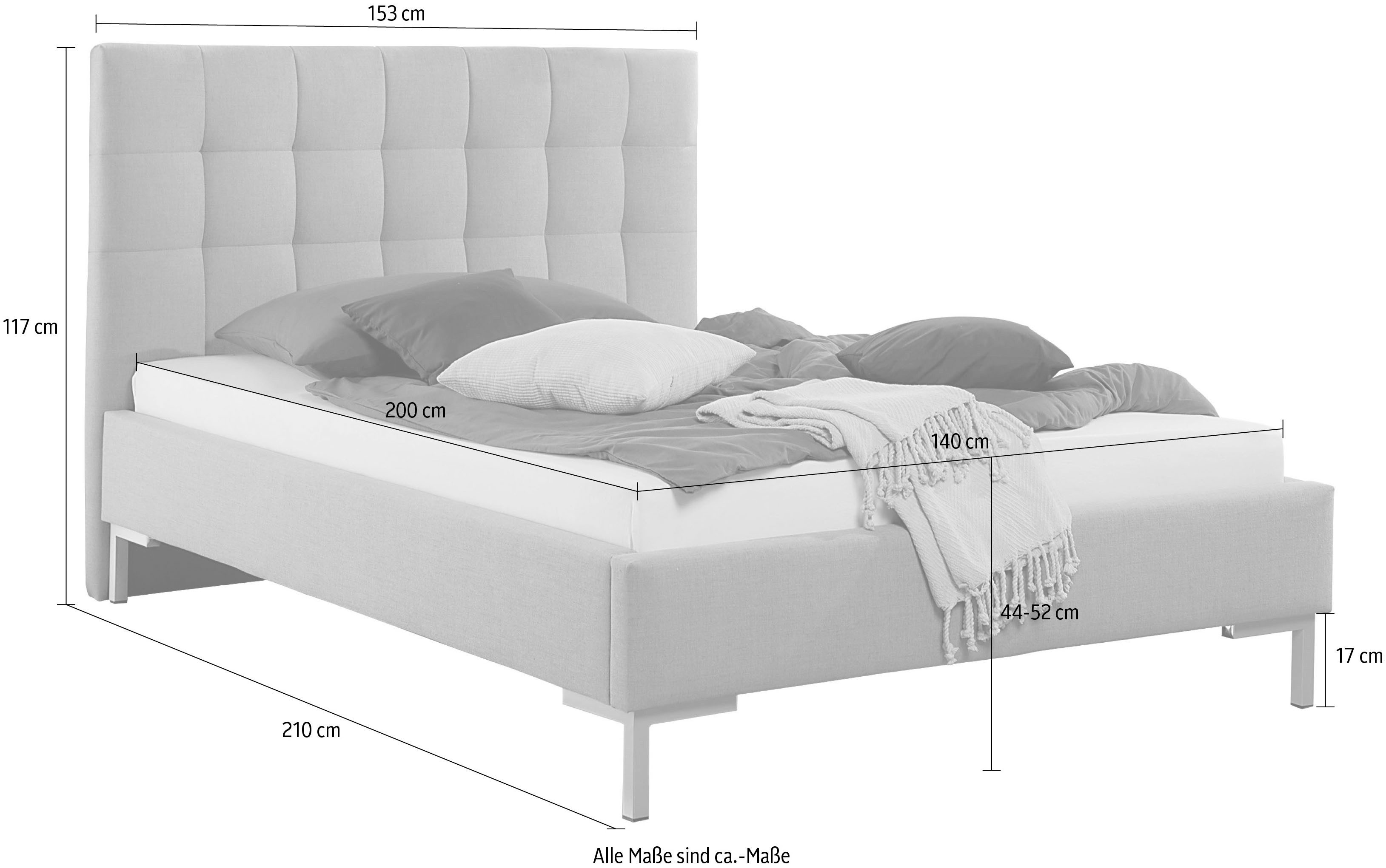 Maintal Gestoffeerd bed Zijkanten van het bed zelf te monteren, zonder bedkist