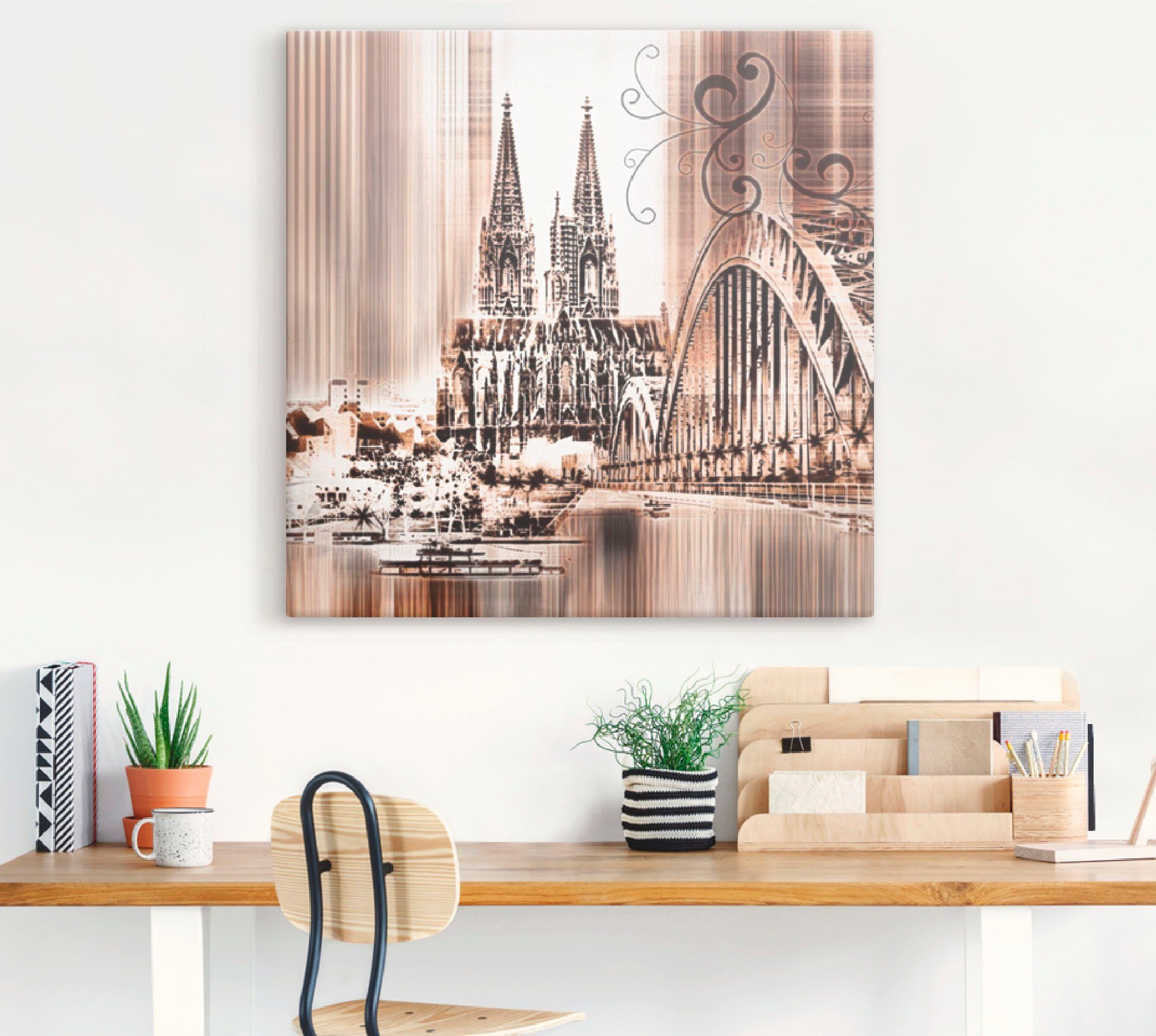 Artland Artprint Keulen Skyline collage VI als artprint op linnen, muursticker in verschillende maten