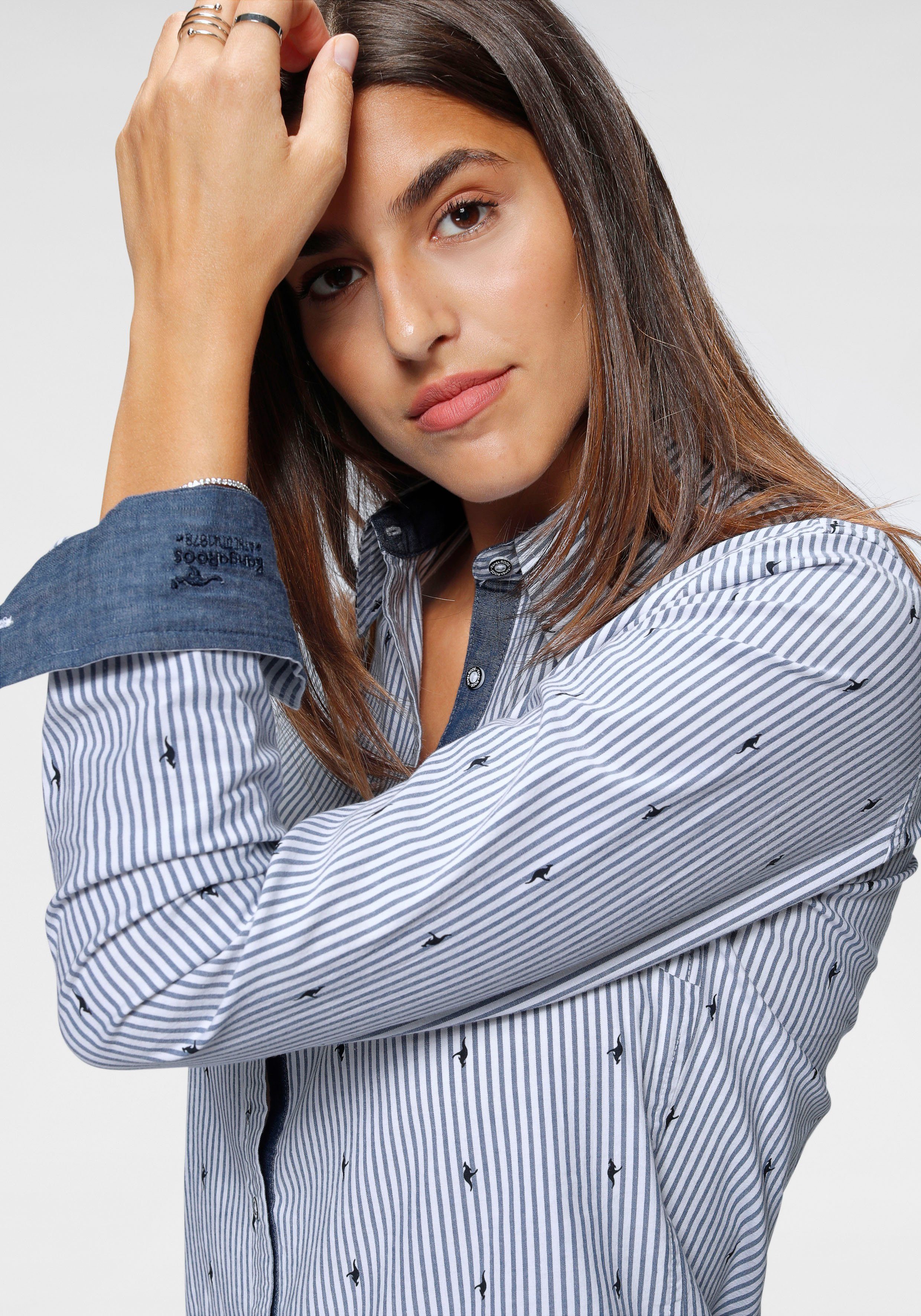 KangaROOS Overhemdblouse met contrastkleurige details