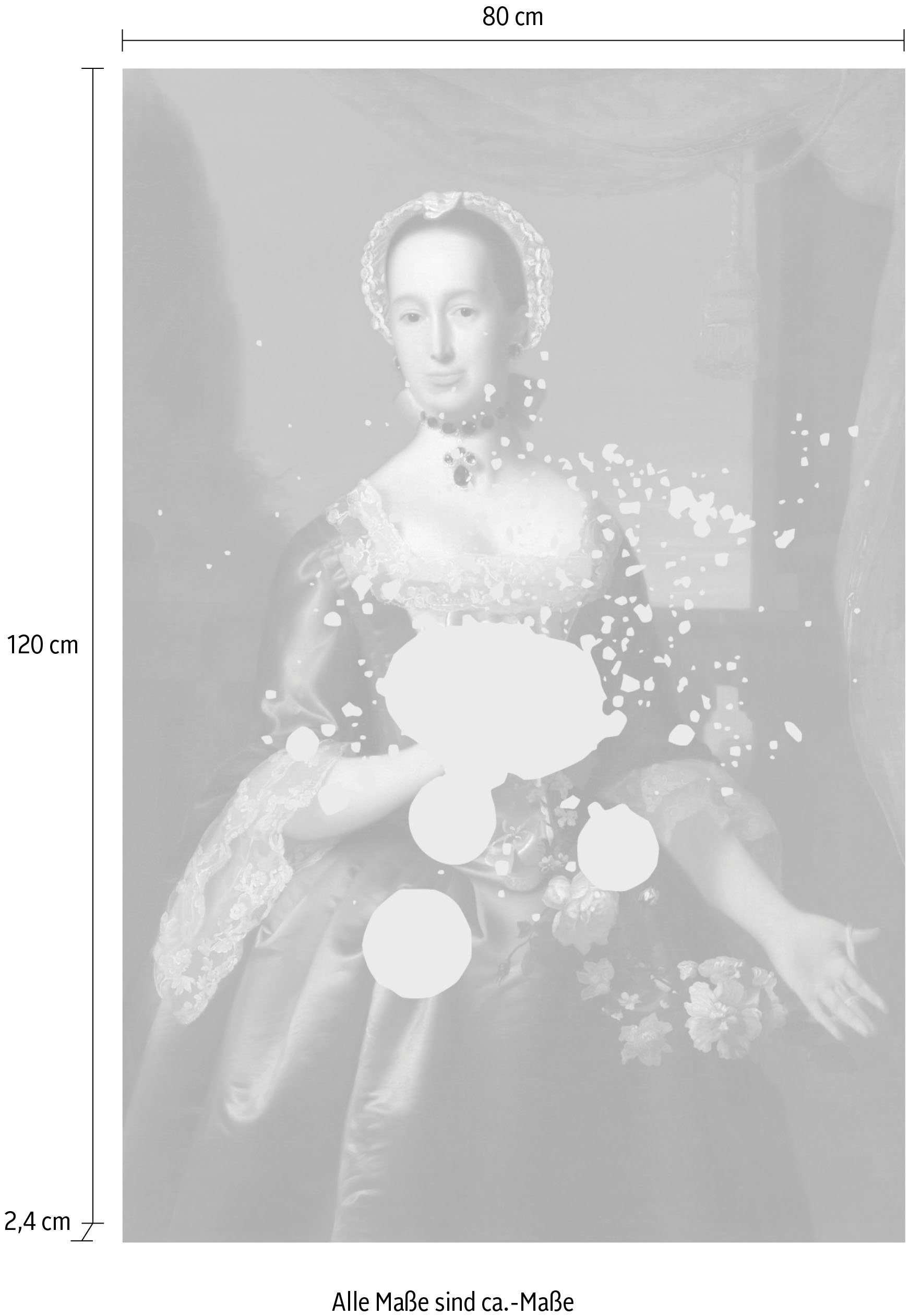 queence Artprint op acrylglas Vrouw met kleurvlek Fine Art-print in galeriekwaliteit