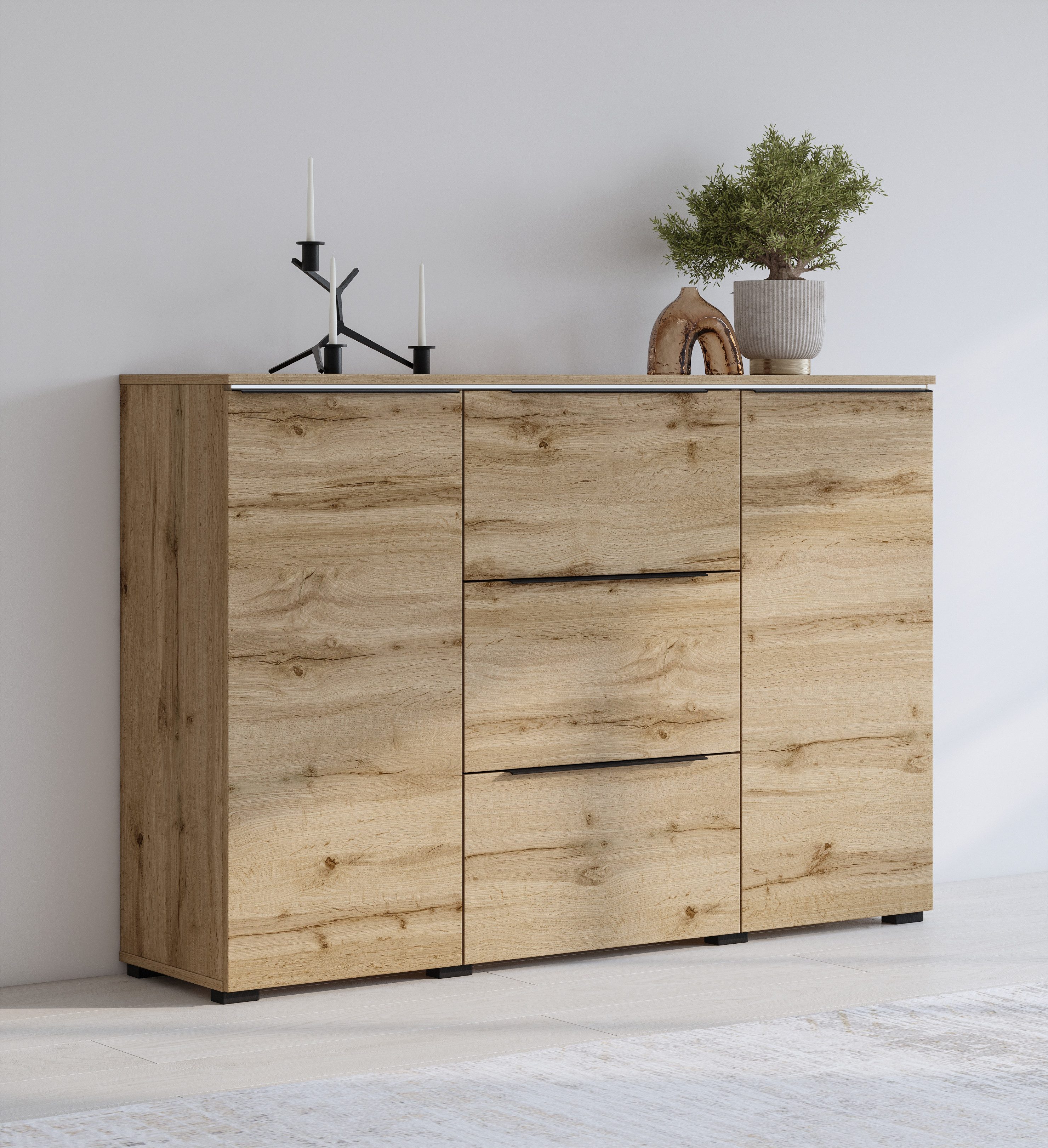 INOSIGN Dressoir Tana, Breite 132 cm, moderne Kommode 3 SK ,2 Trg