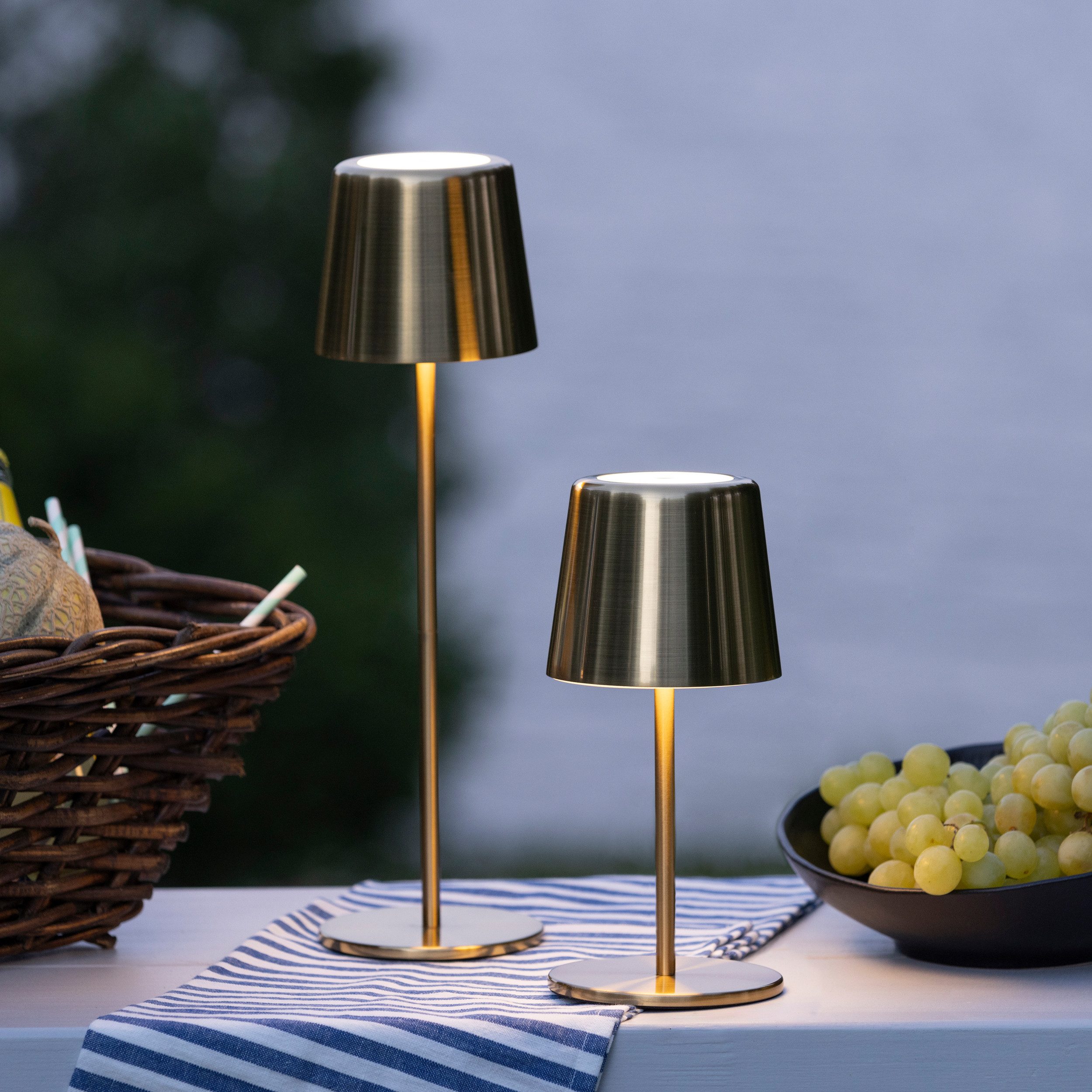 Brilliant Leuchten Led-tafellamp Xaana Accu, 37 cm, 300 lm, 3000-6500 K, dimbaar, metaal, Kaami Premium