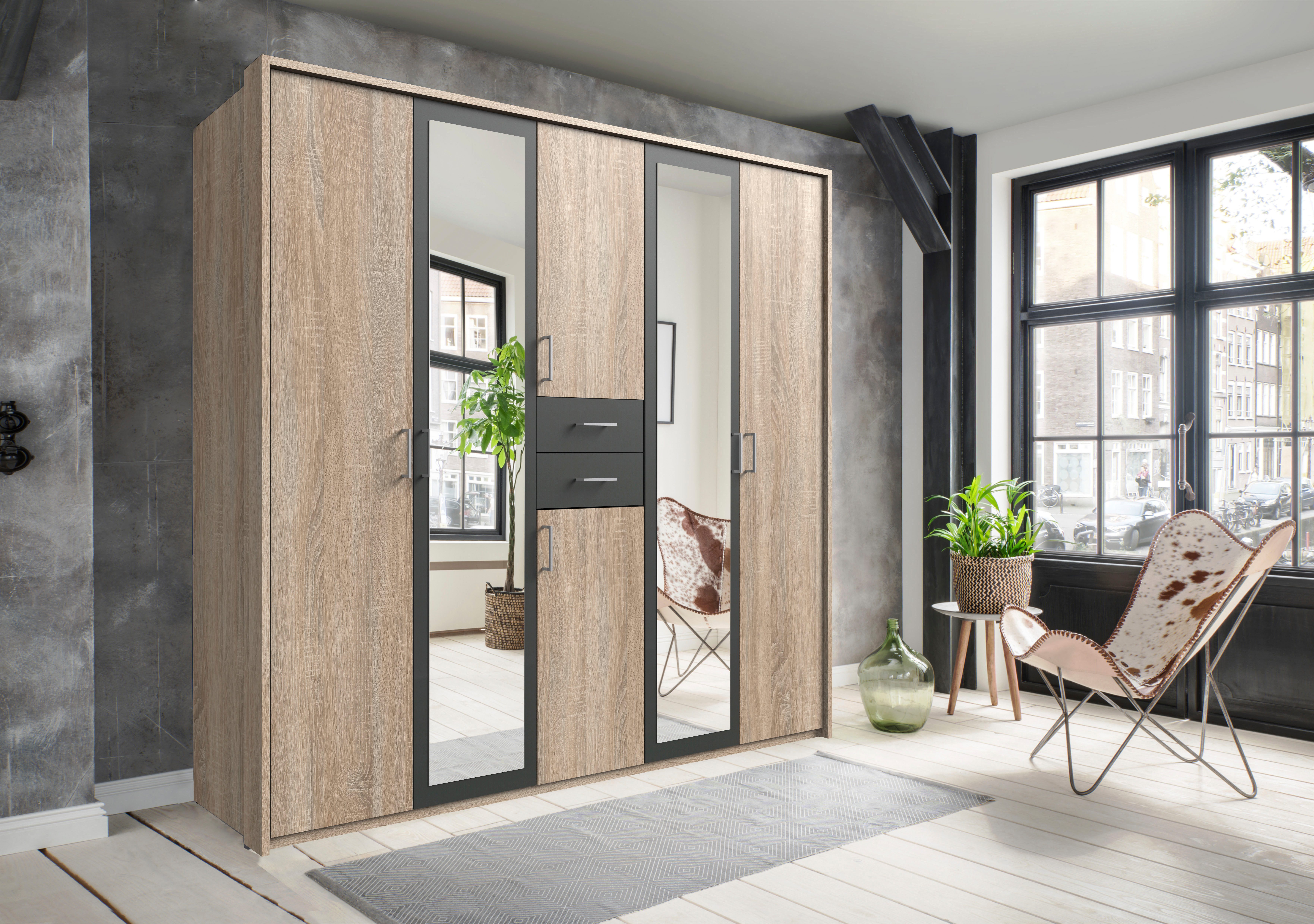 Wimex Kledingkast Diver draaideurkast met spiegel, 180, 225 of 270cm breed Bestseller slaapkamerkast optioneel met 3 binneninrichtingen