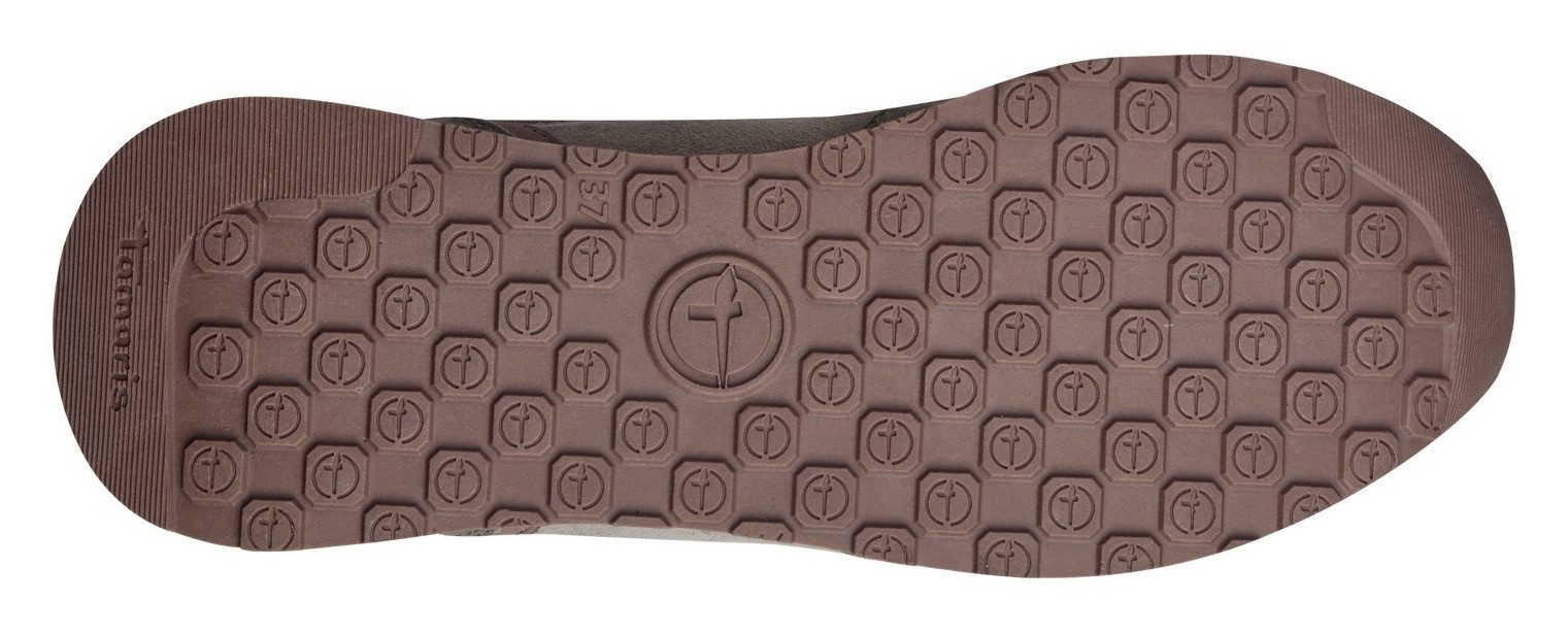 Tamaris Sneakers met sleehak vrijetijdsschoen, lage schoen, veterschoen met contrastafwerkingen