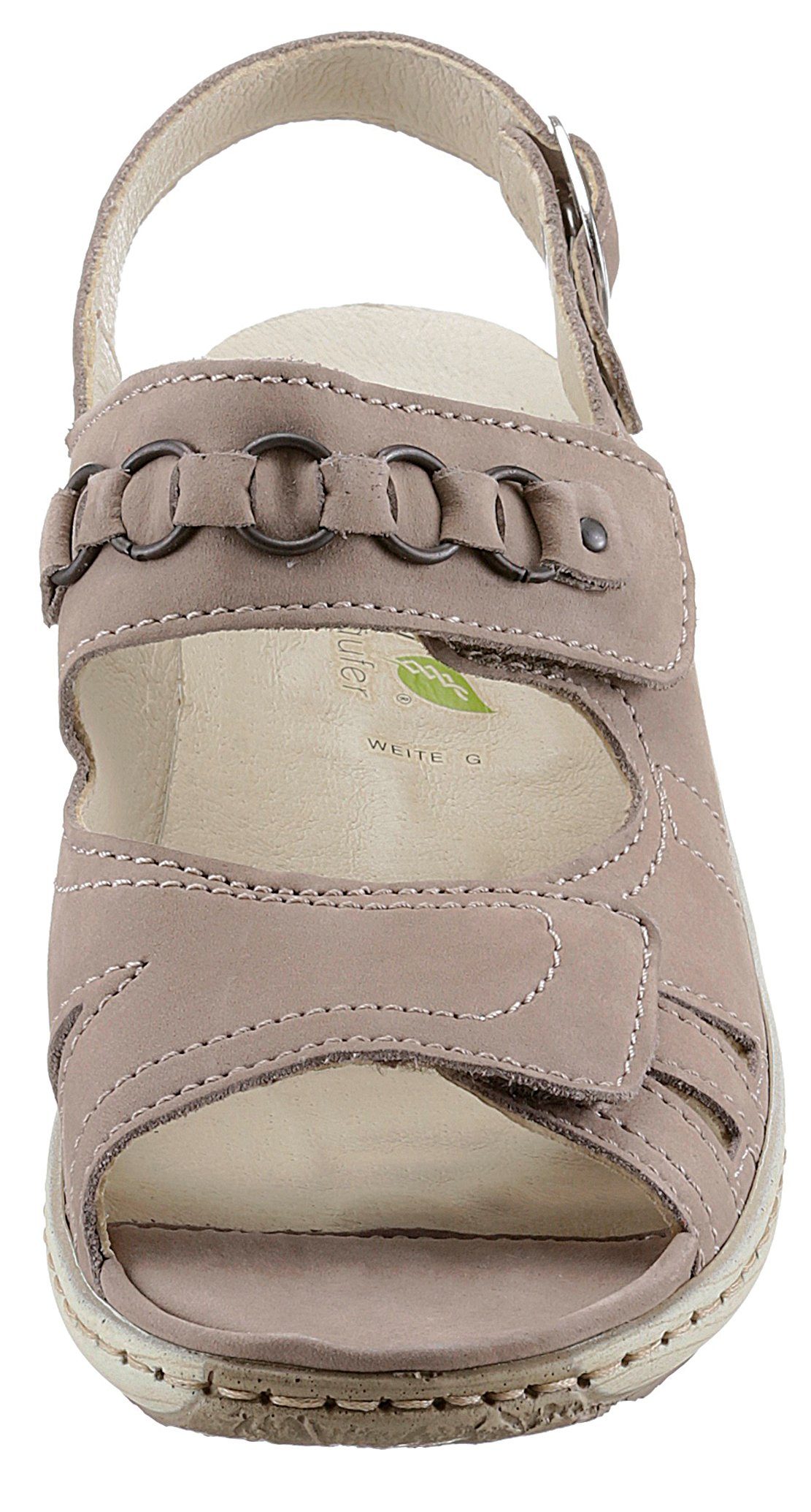 Waldläufer Sandalen Garda zomerschoen, sandaal, sleehak, met drukknoop, g-breedte