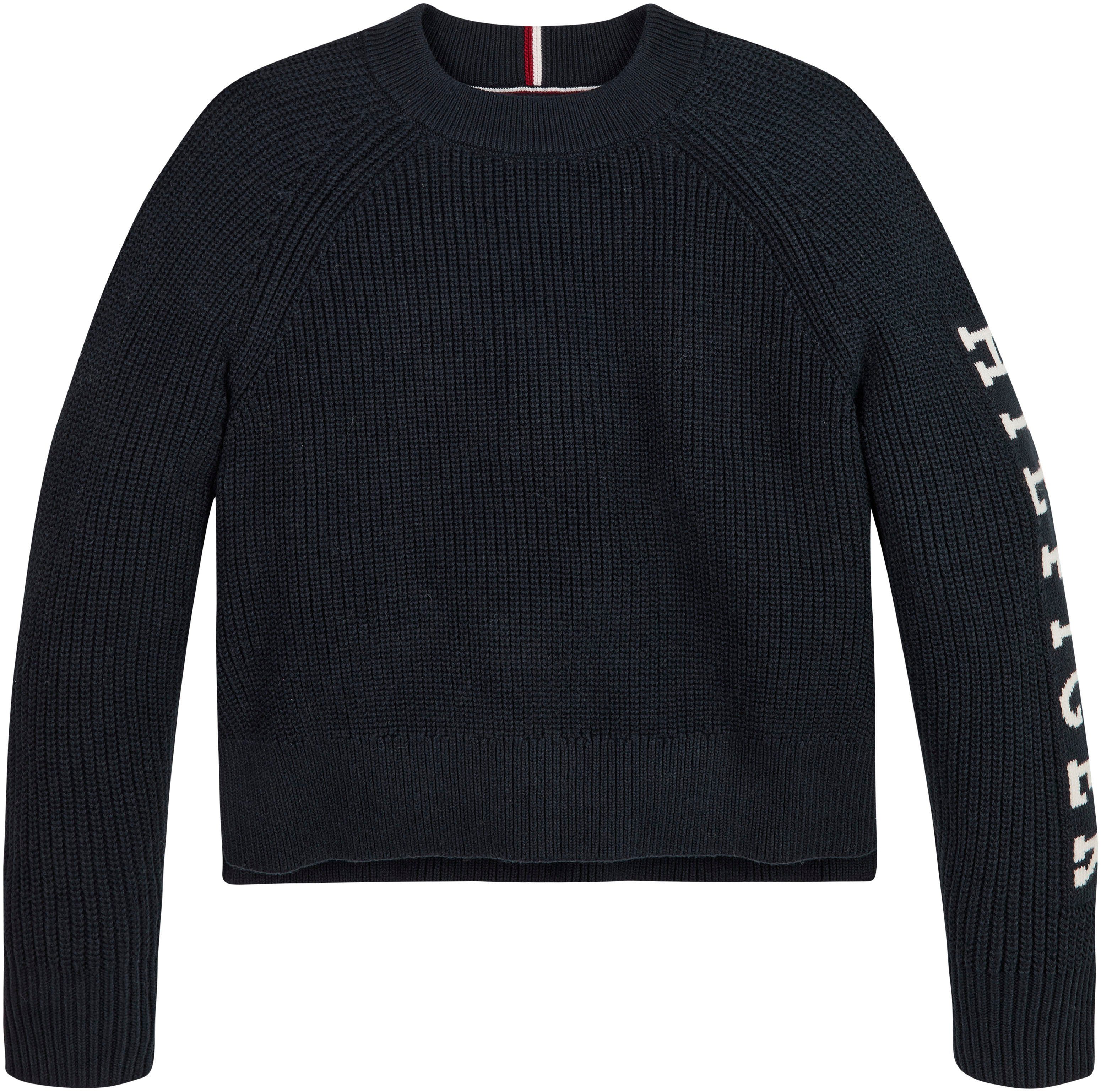 Tommy Hilfiger Gebreide trui MONOTYPE SWEATER met logo-opdruk op de mouw