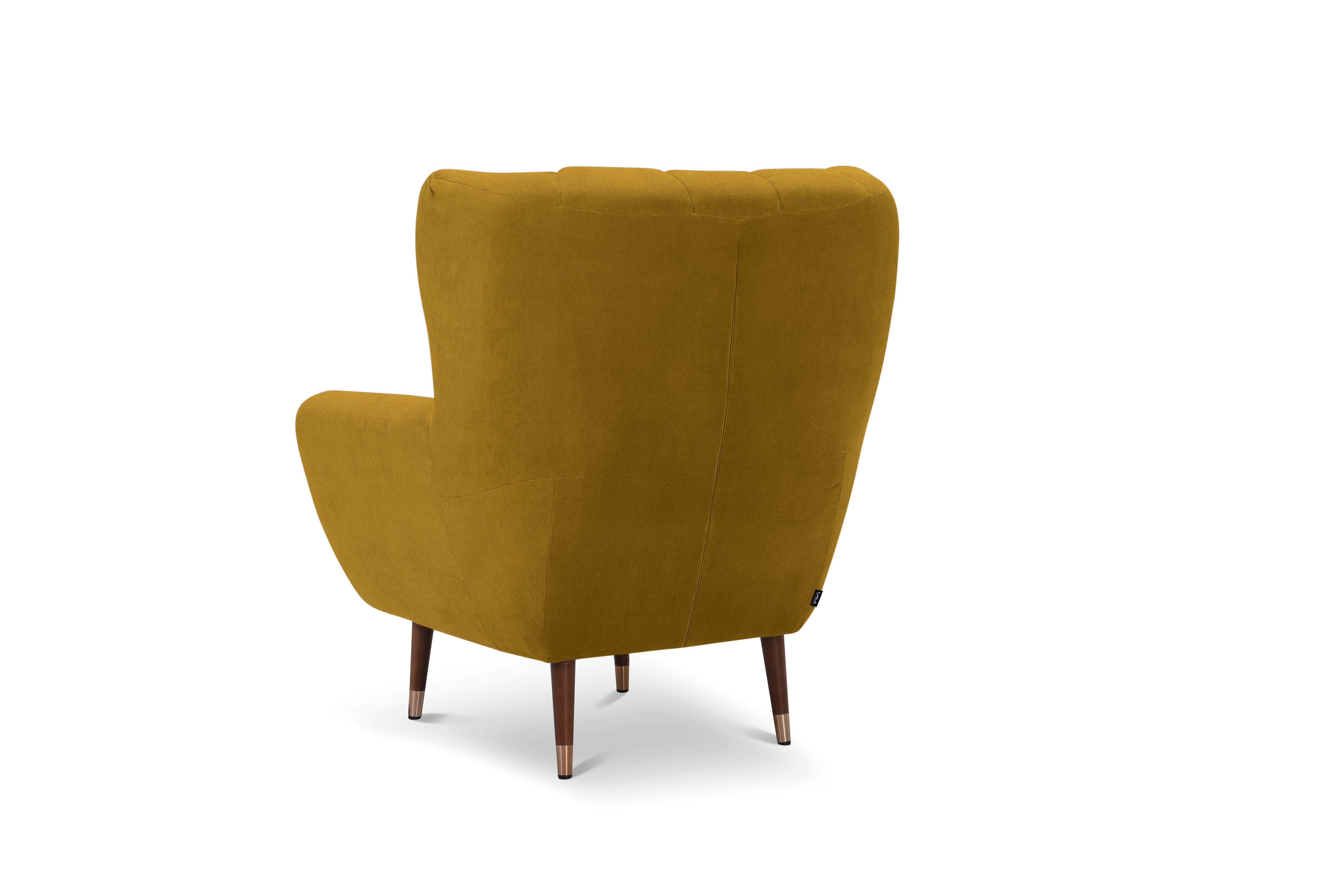 exxpo - sofa fashion Fauteuil Polly, oorfauteuil, loungestoel comfortabel met hoge rugleuning, hoge poten, hoogwaardige bekledingen