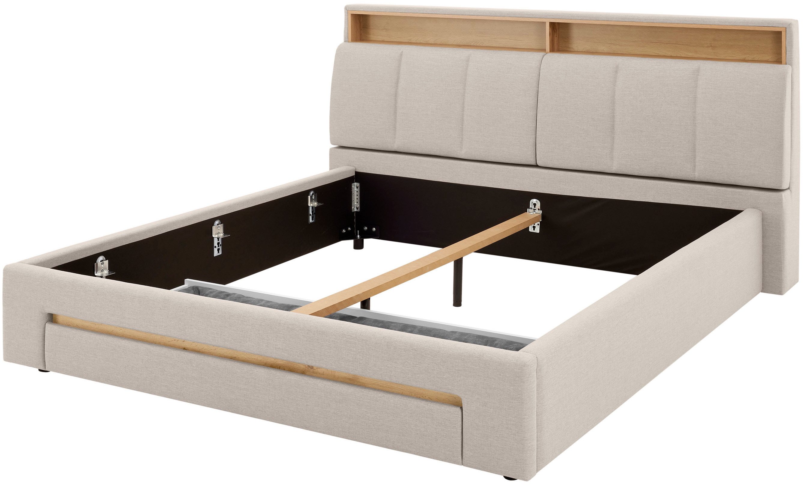 INOSIGN Gestoffeerd bed CiTY/GiRON,, gepolsterd opbergbed, met LED-verlichting Bedkisten met hondenbed of als opbergruimte, opklapbare hoofdeinden